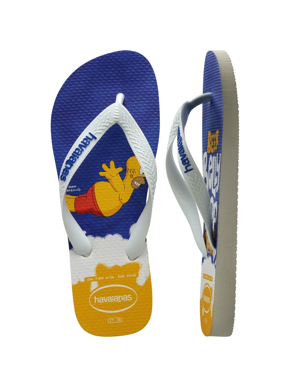 Tongs unisexes pour adultes HAVAIANAS Hav. Simpsons 4137889.7462 Blanc