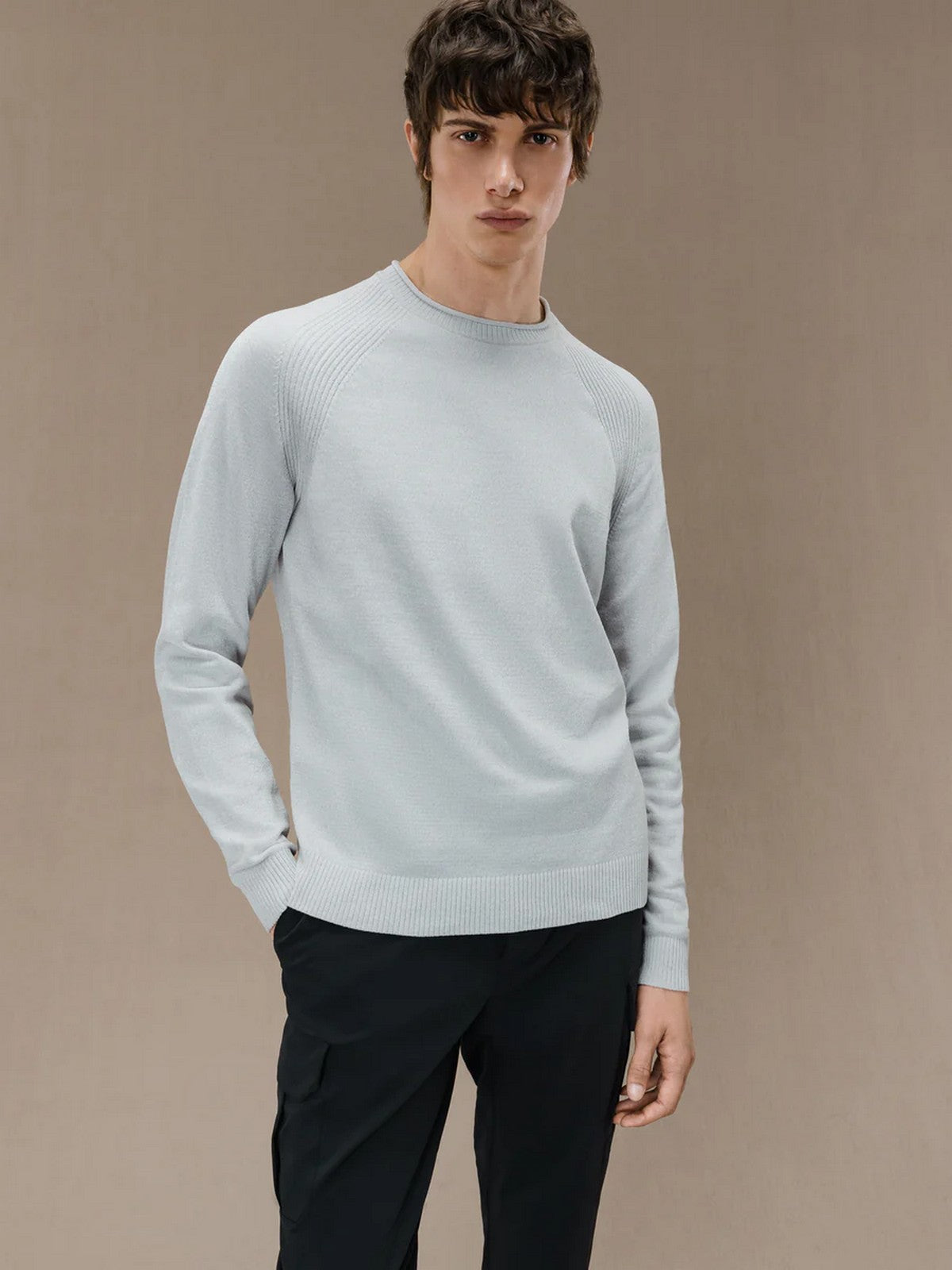 RRD Hommes VELVET ROUND KNIT Sweater W24132 08 White