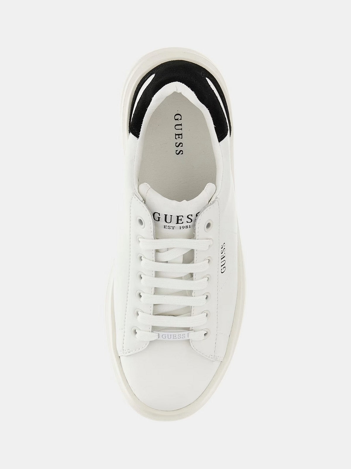 GUESS Femme Sneaker Elbina FLJELB LEA12 WHBLK Blanc