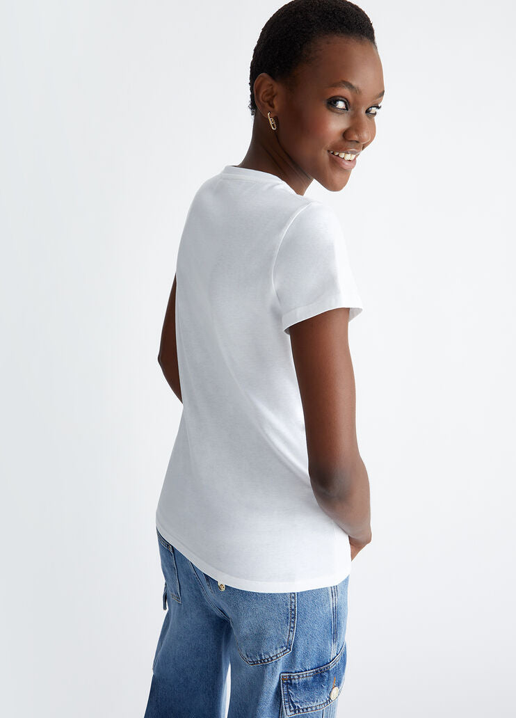 LIU JO WHITE T-shirt et polo pour femmes MA4339JS923 N9287 Blanc