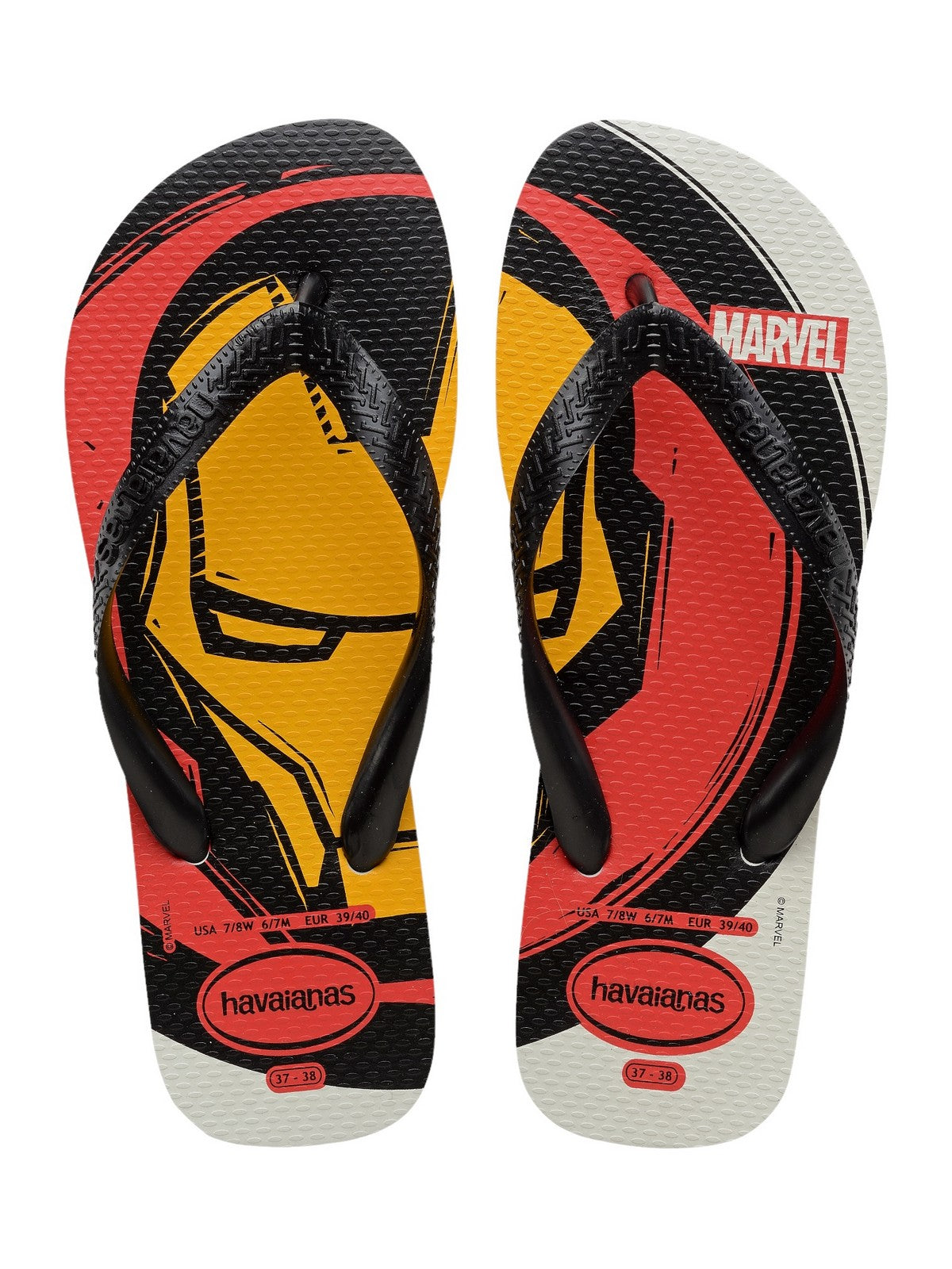 Tongs pour hommes HAVAIANAS Hav. Top Marvel Logomania 4146953.0001 Blanc