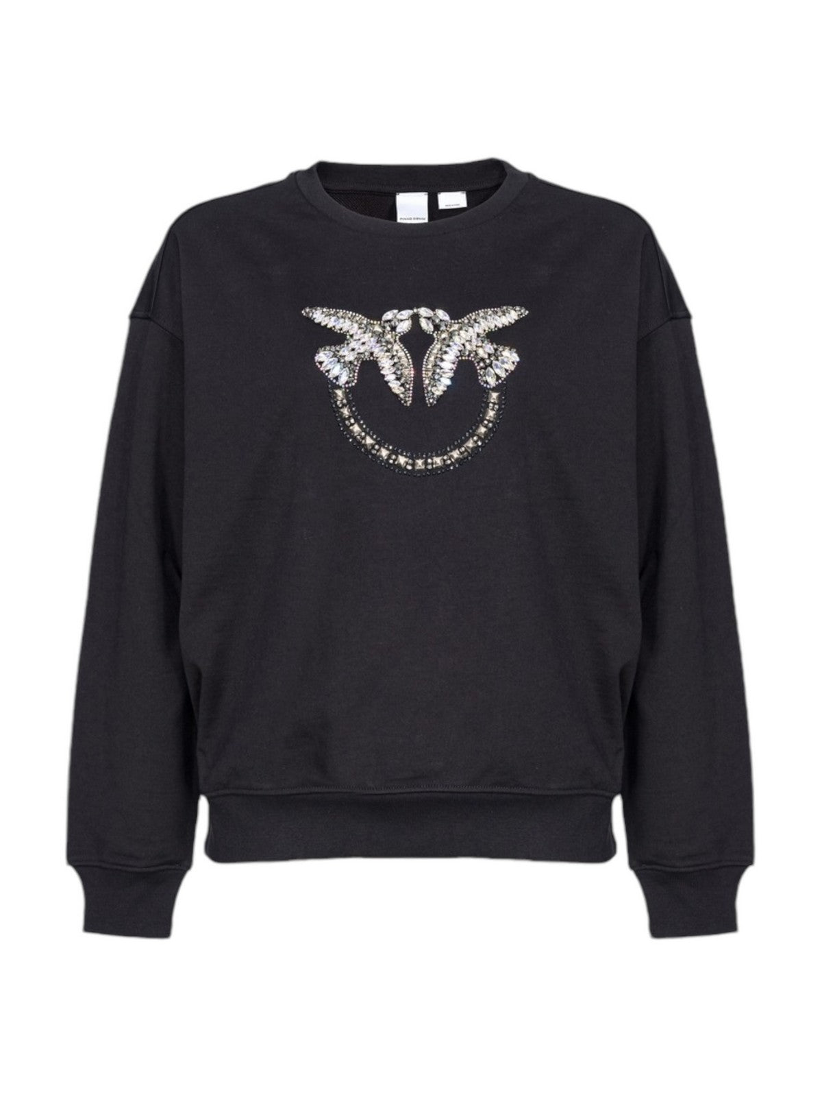 PINKO Femme Sweat-shirt Nelly Logo Birds 100534-A24F Z99 Noir