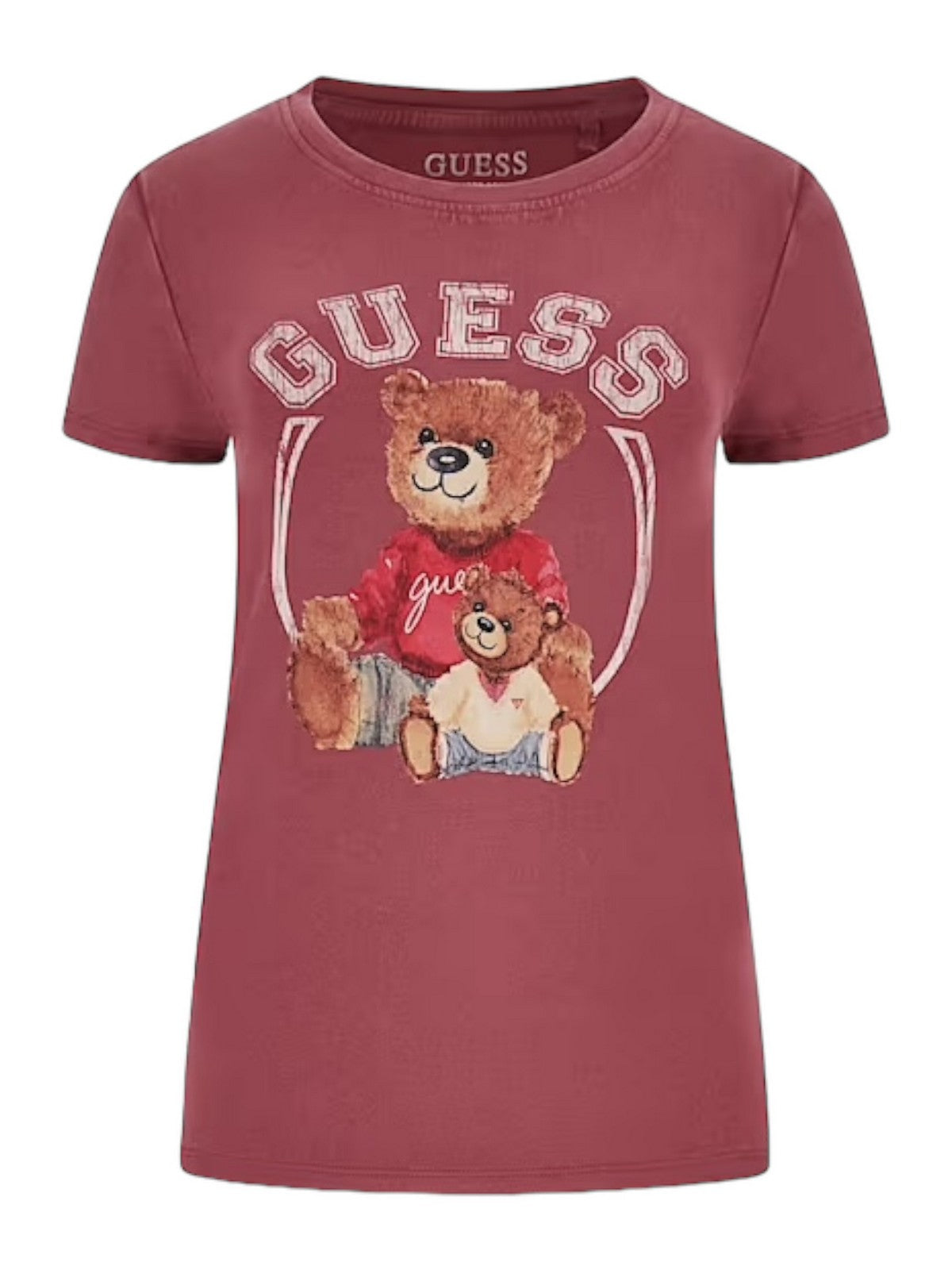 GUESS T-shirt et polo pour femmes Ss Varsity Bear Logo W4RI87 K49A1 F5F5 Red