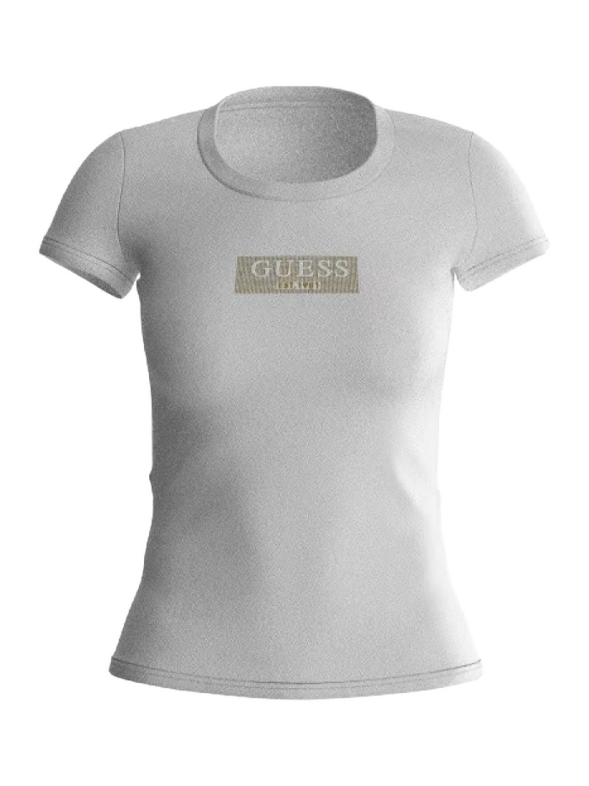 GUESS T-shirt et polo pour femmes Ss Cn Studs Box Tee W4RI33 J1314 G011 White
