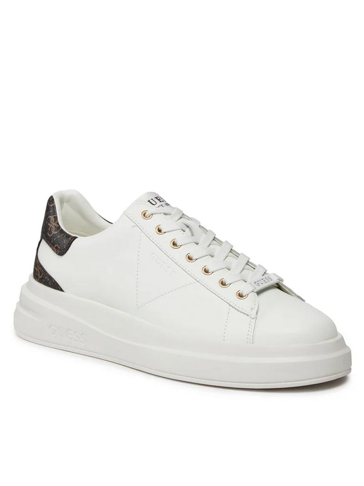 GUESS Homme Sneaker ELBA FMPVIB LEA12 WBROC Blanc