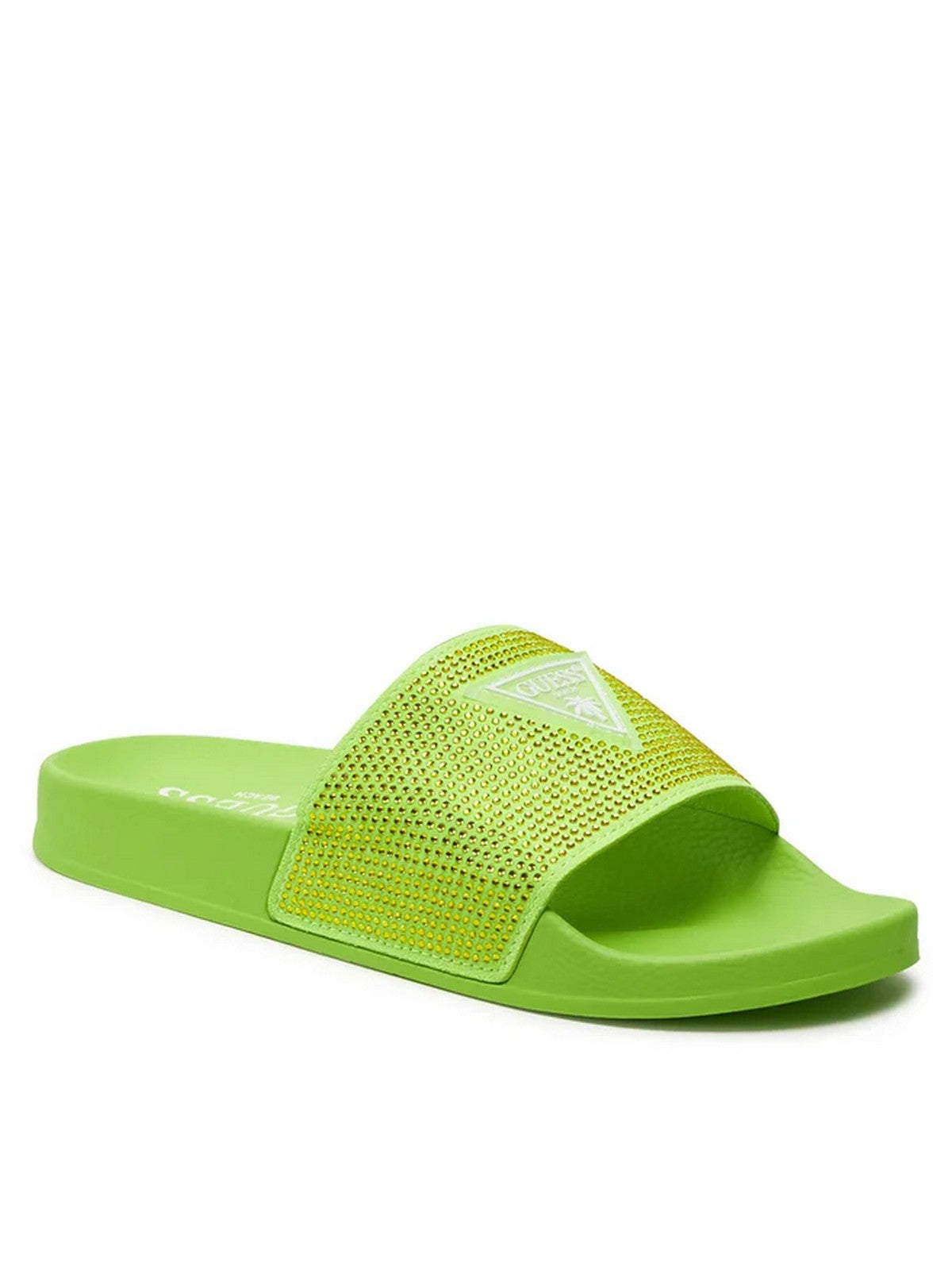 GUESS BEACHWEAR Chaussons de plage pour femmes Stras E4GZ25 BB00F G8V3 Green