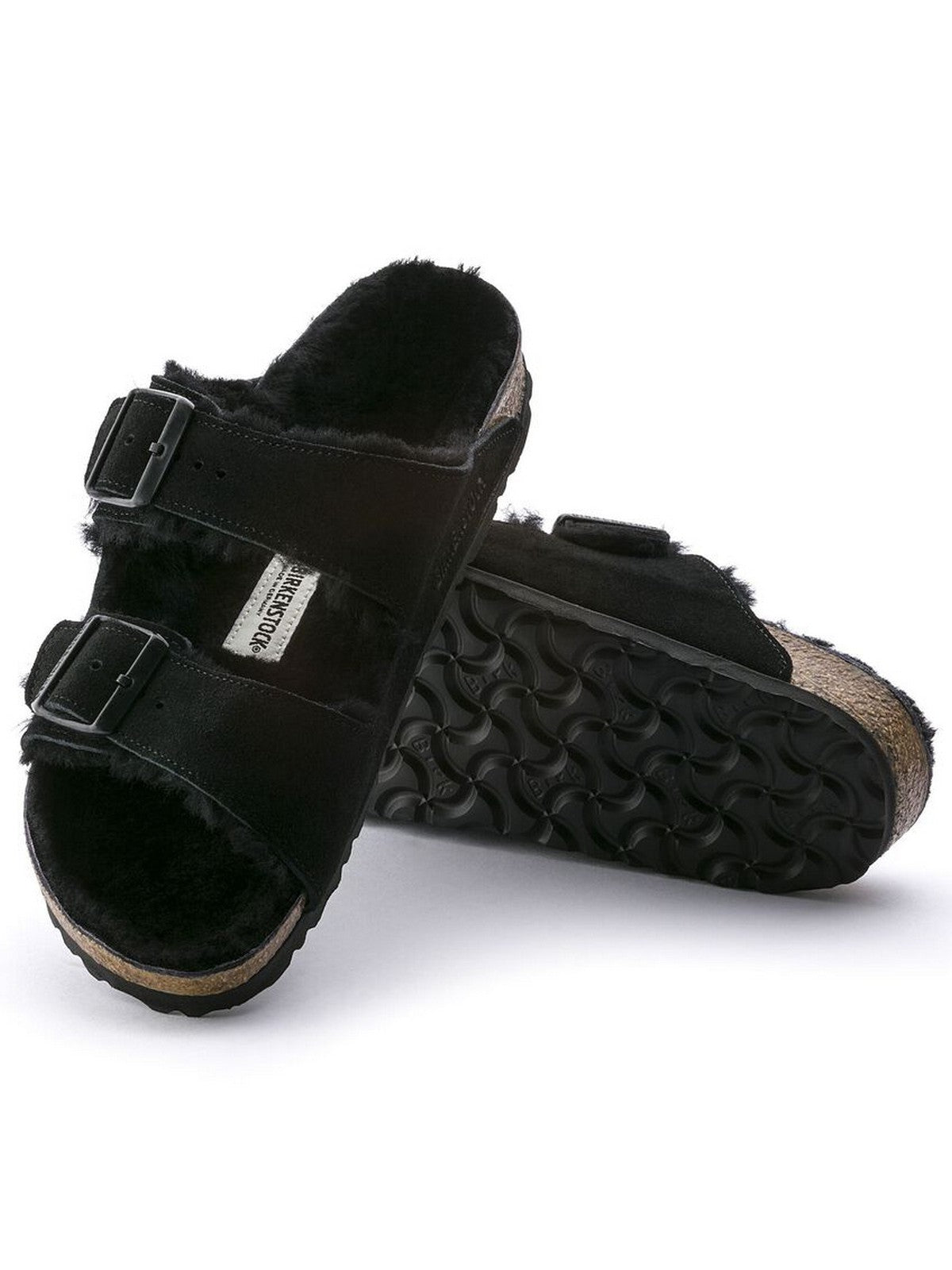 BIRKENSTOCK Pantoufles en shearling Arizona Adulte 752663 Noir