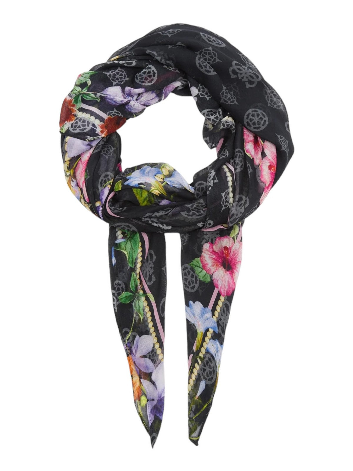 GUESS Foulard Kefiah 130X130 AW9991 COT03 BLA Noir pour femme