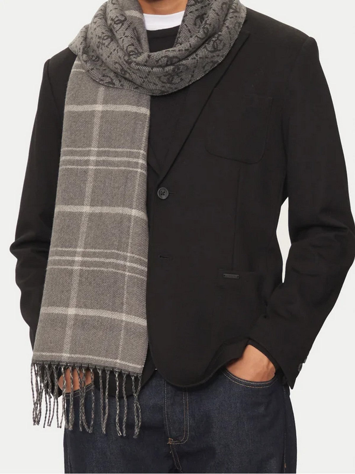 Foulard GUESS Hommes MITO SCARF 30X175 AM9432 POL03 BLG Noir gioboutiqueweb