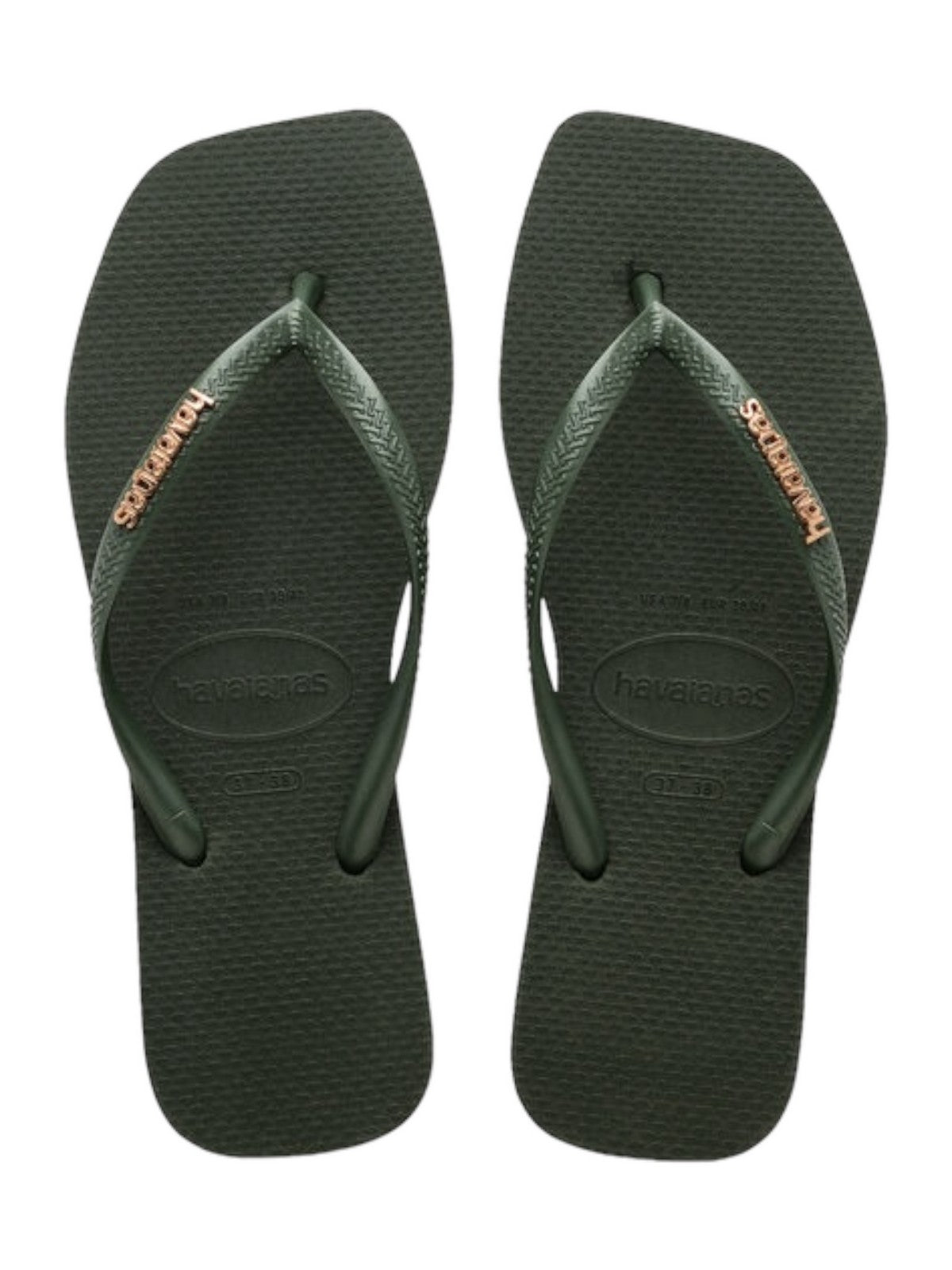 Tongs femmes HAVAIANAS Hav. logo carré métallique 4148257.4896 Vert