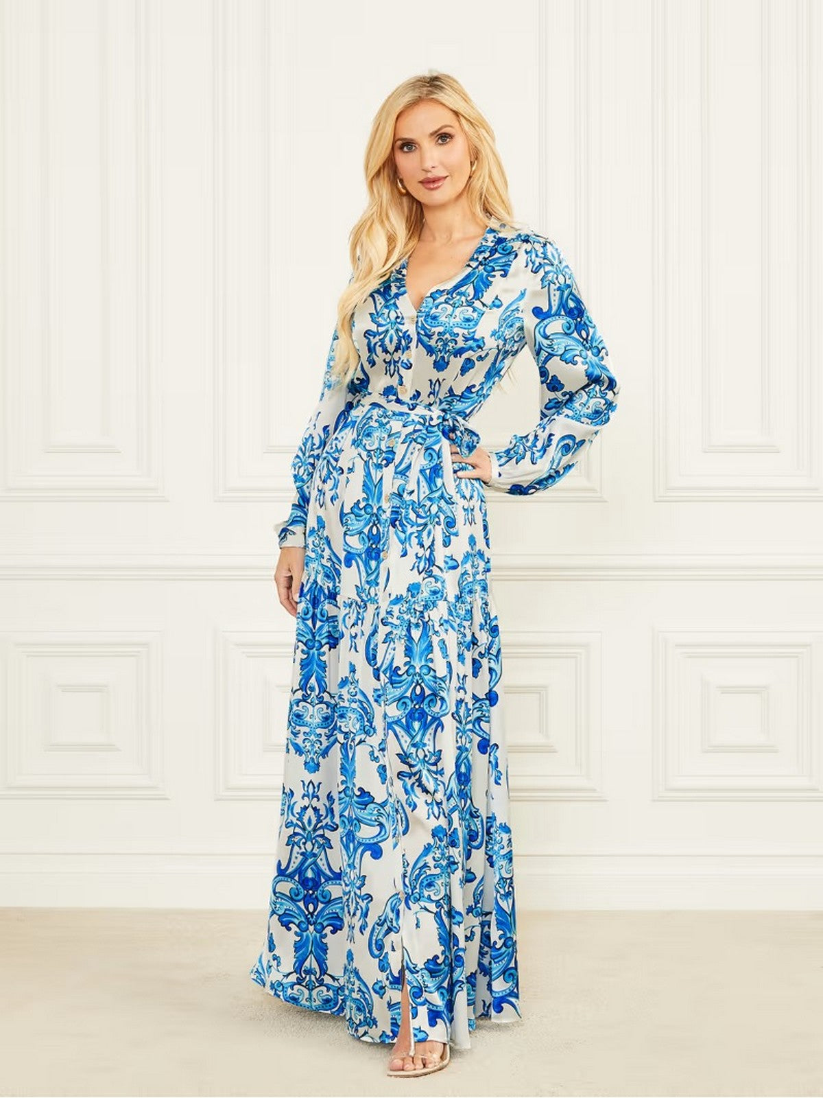 MARCIANO Femme NOMAD MAXI DRESS 2GGK70 9700Z P7PT Bleu