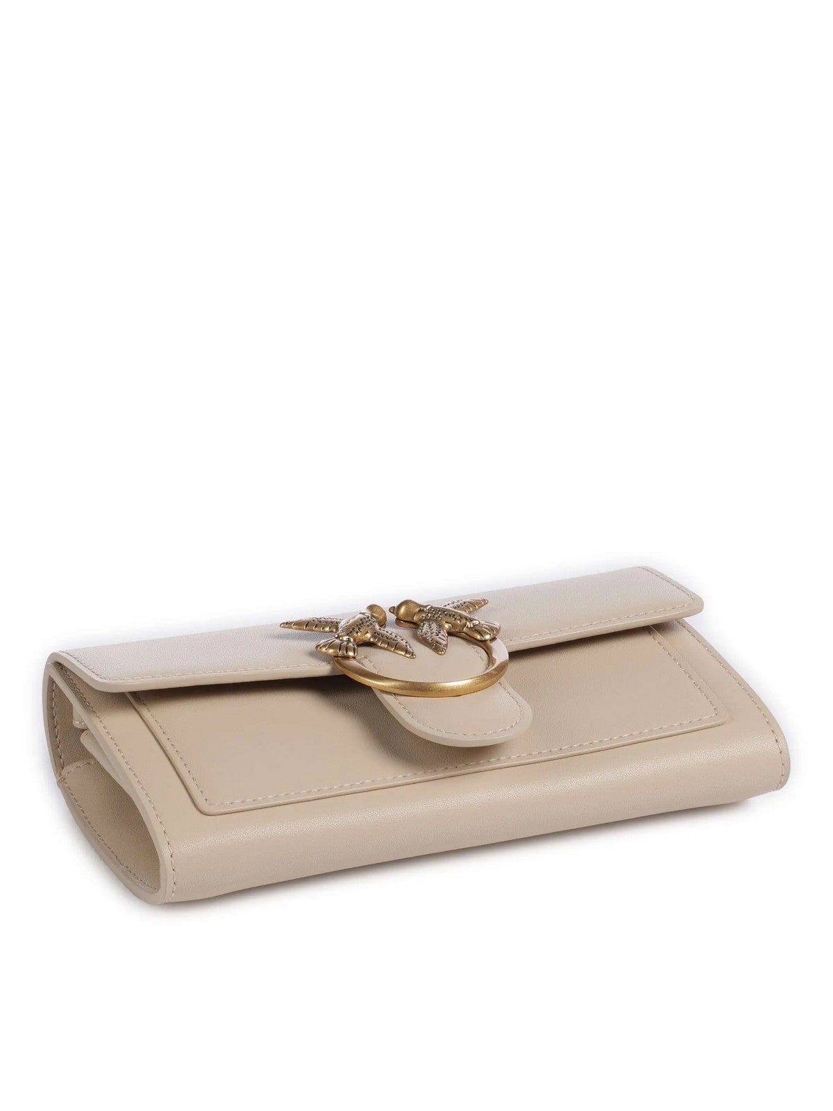 PINKO Sac pour femme Love One Wallet C Soie de veau 100062-A0F1 C50Q Beige