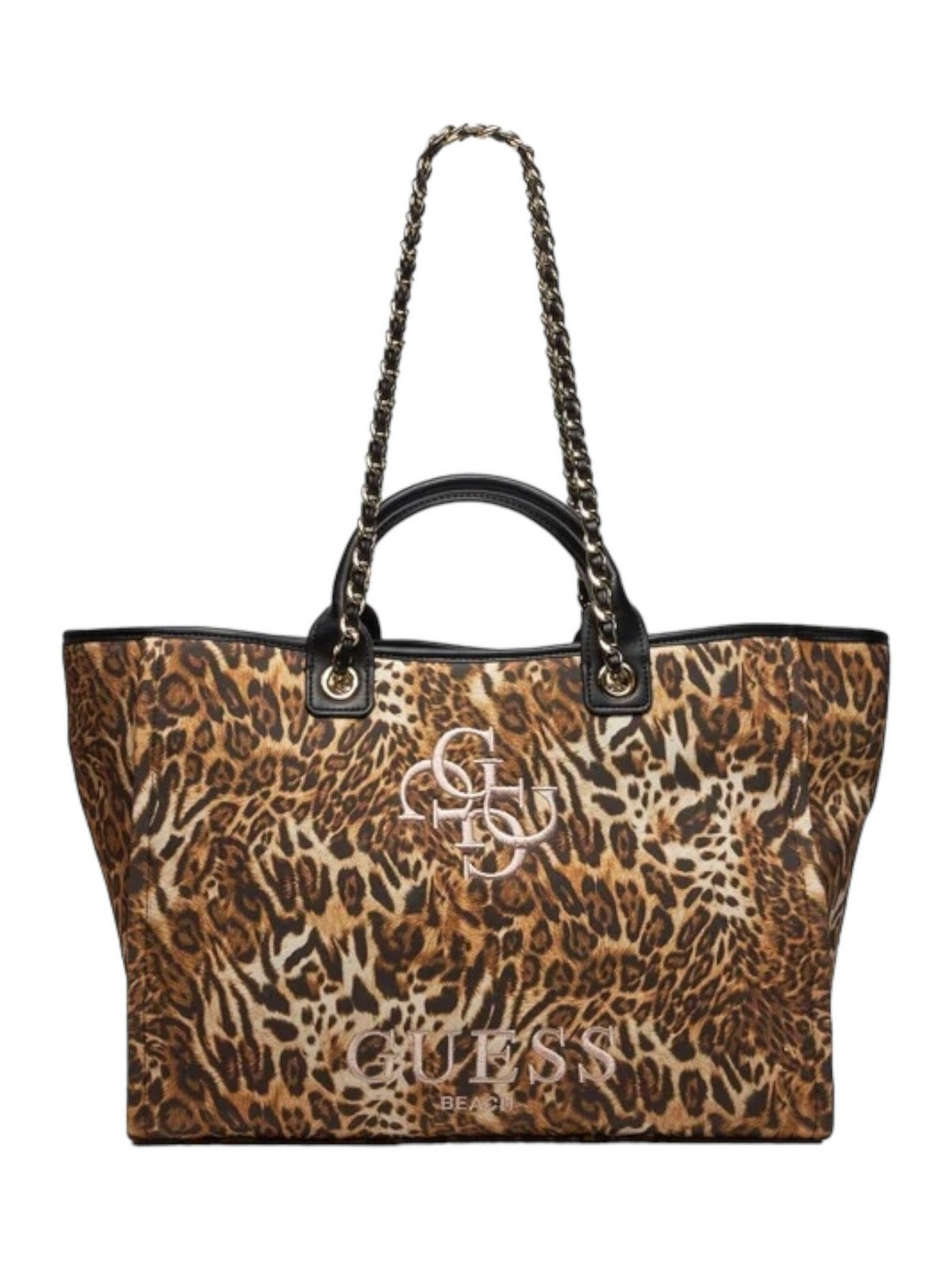 GUESS BEACHWEAR Sac en toile imprimé pour femmes E4GZ17 WFCE0 P122 Brown