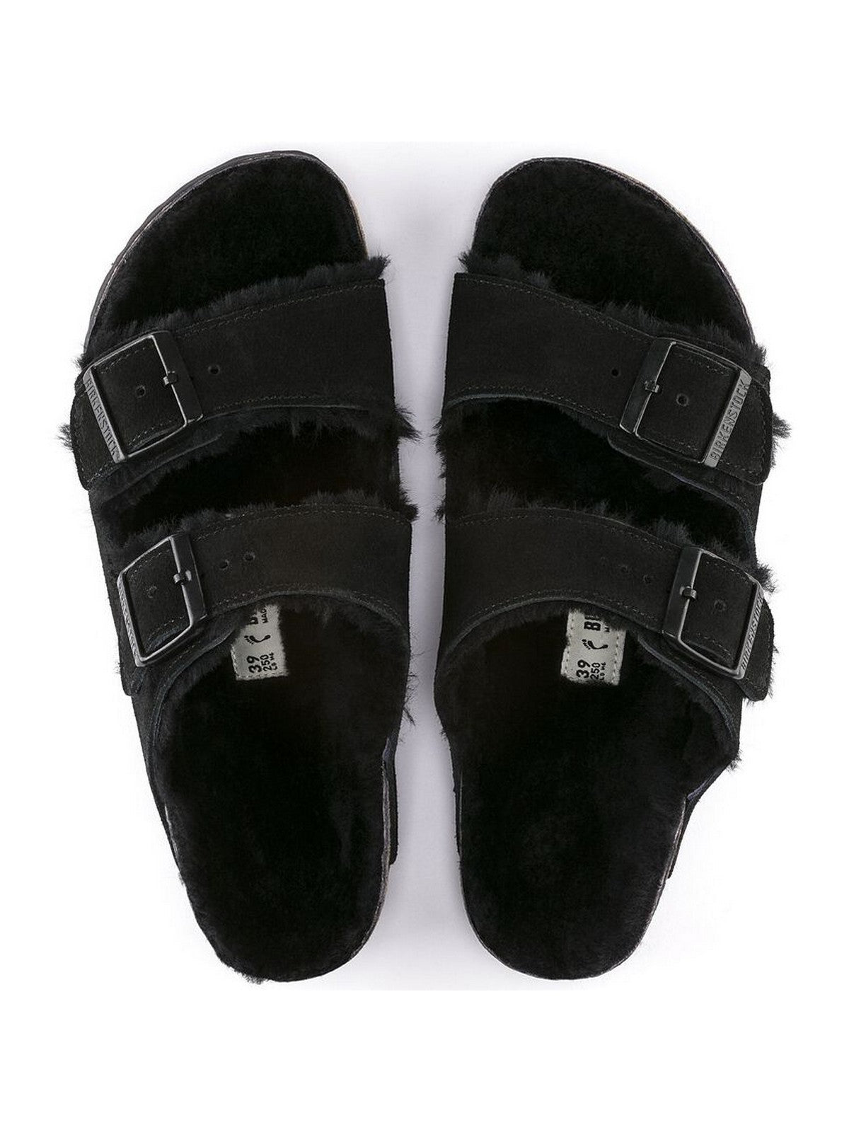 BIRKENSTOCK Pantoufles en shearling Arizona Adulte 752663 Noir