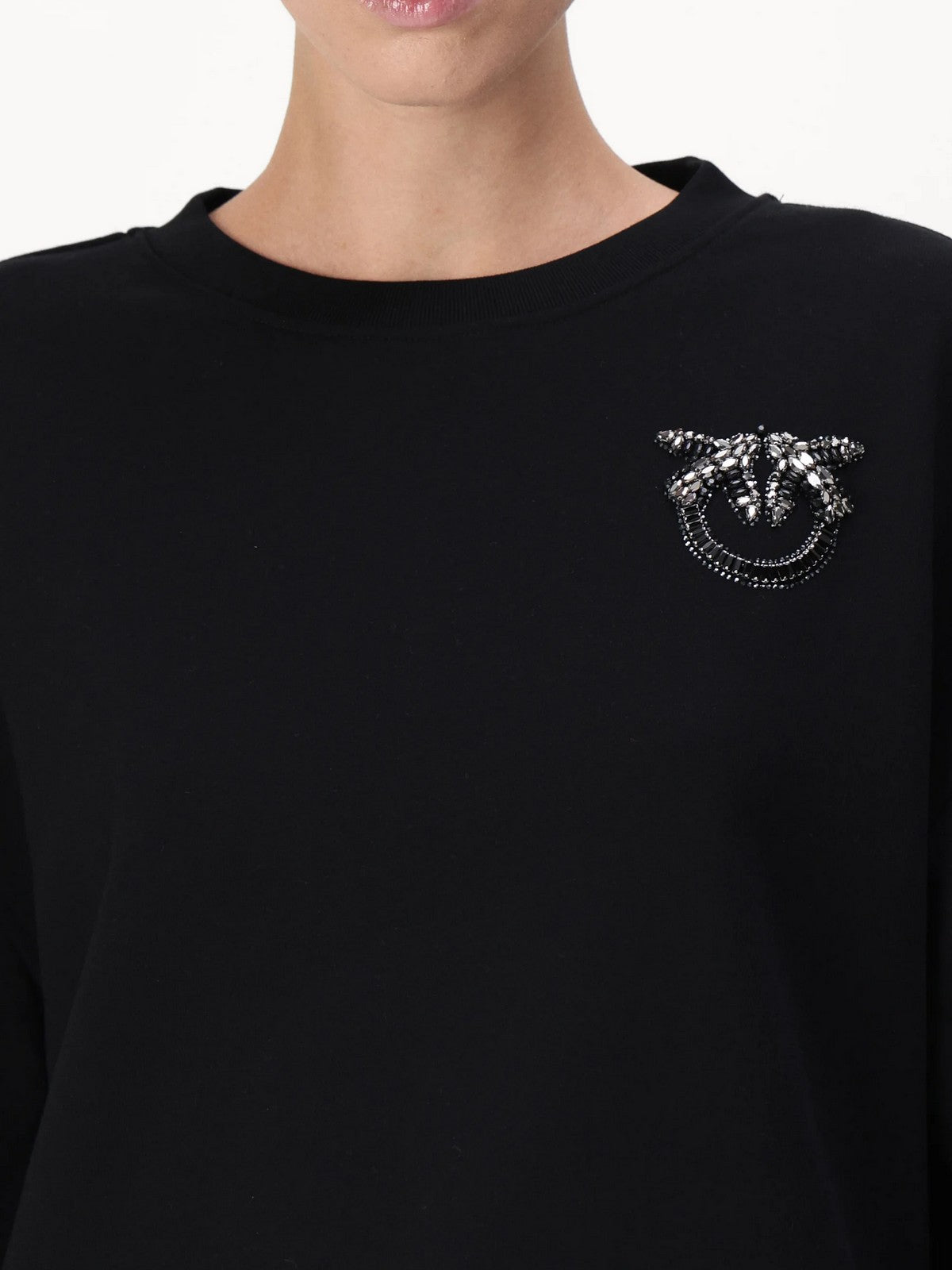 PINKO Sweatshirt Femme Logo Bir 102827-A24F Z99 Noir