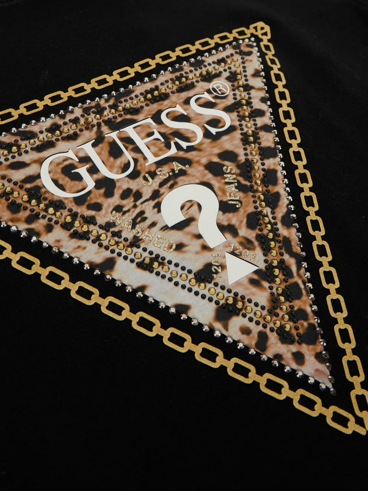 GUESS T-shirt et polo SS CN TRIANGLE LEO TEE W4YI40 J1314 JBLK noir pour femmes