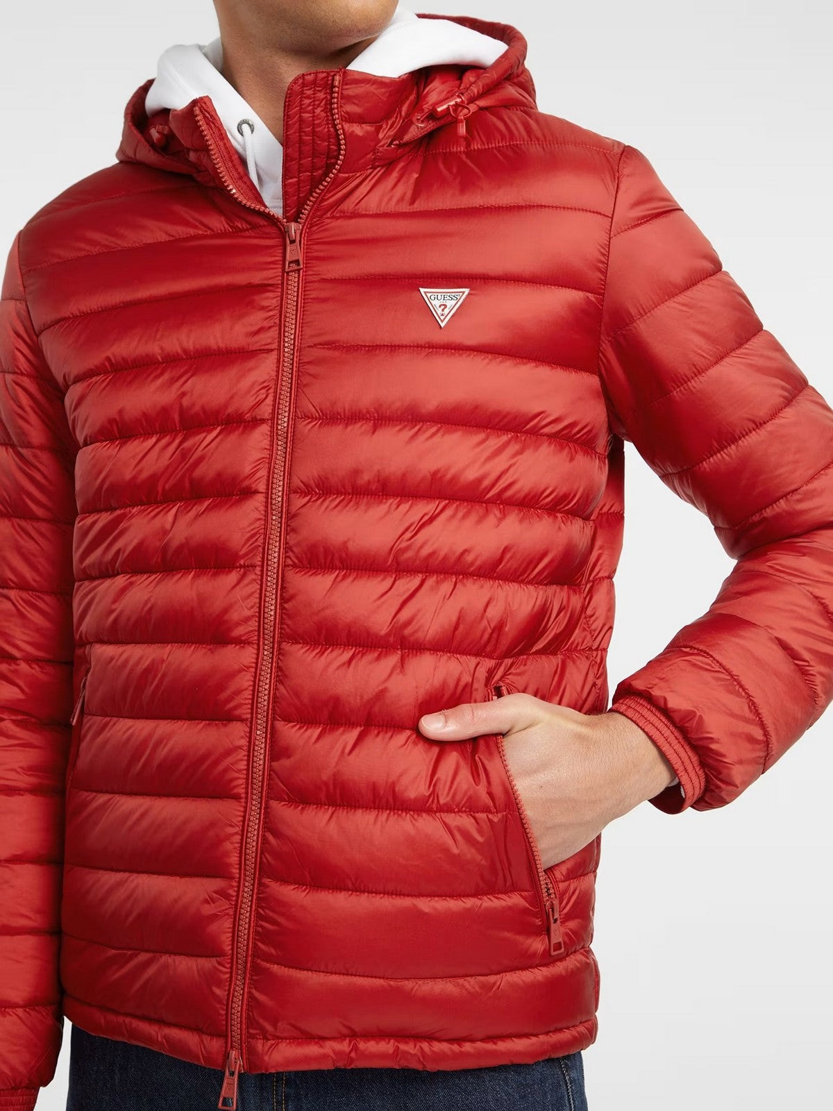 Veste en duvet GUESS Hommes GJ HOODED PUFFER M4YL99 WG922 G585 Rouge