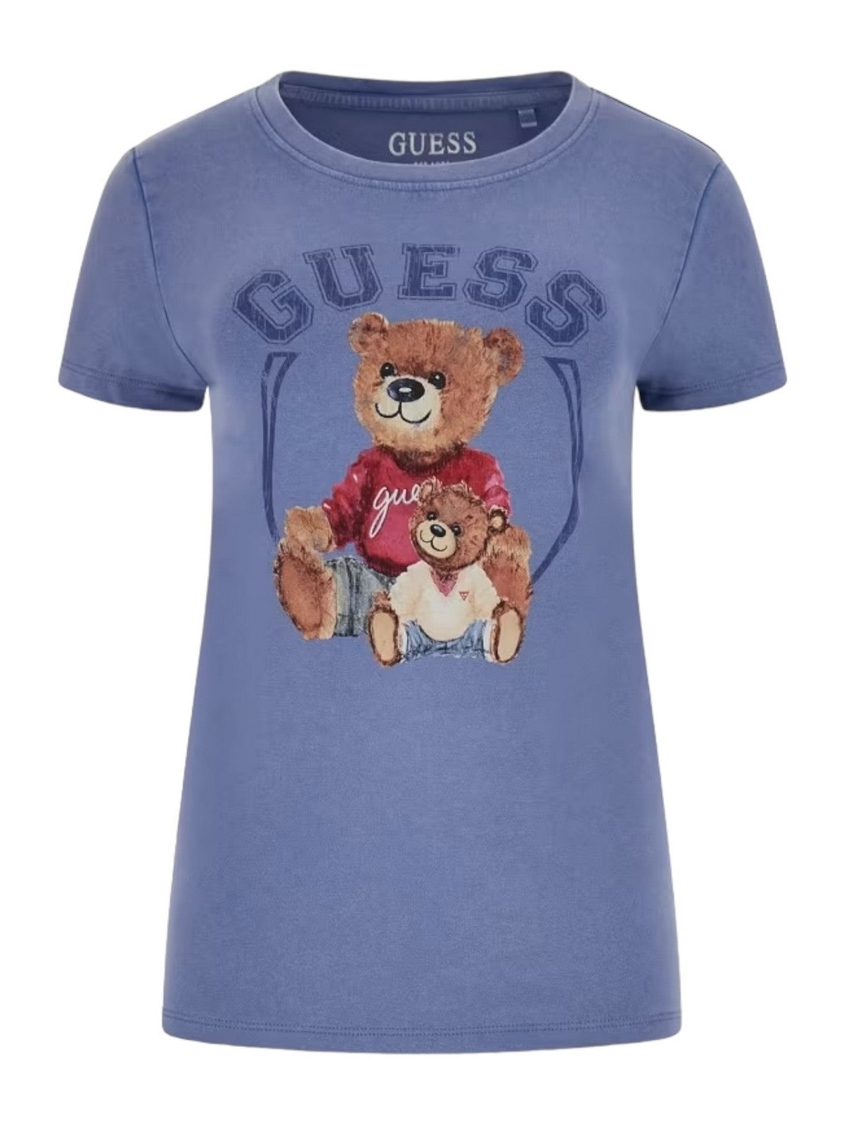 GUESS T-shirt et polo pour femmes Ss Varsity Bear Logo W4RI87 K49A1 F71Q Bleu
