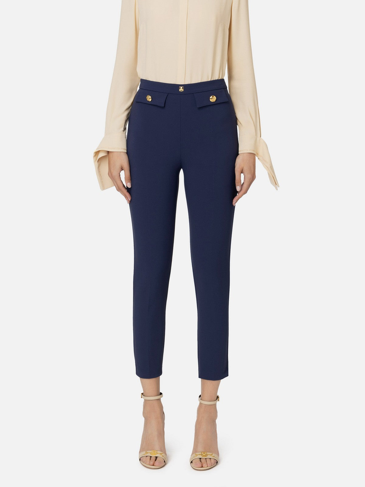 ELISABETTA FRANCHI Pantalon Femme PA02446E2 B75 Bleu