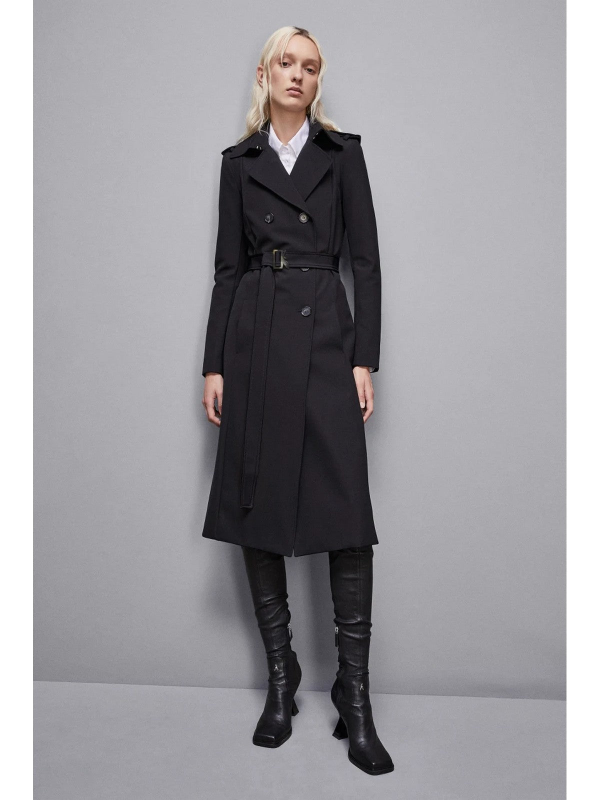 PATRIZIA PEPE Trench Coat Femme 8O0137 A2AW K103 Noir