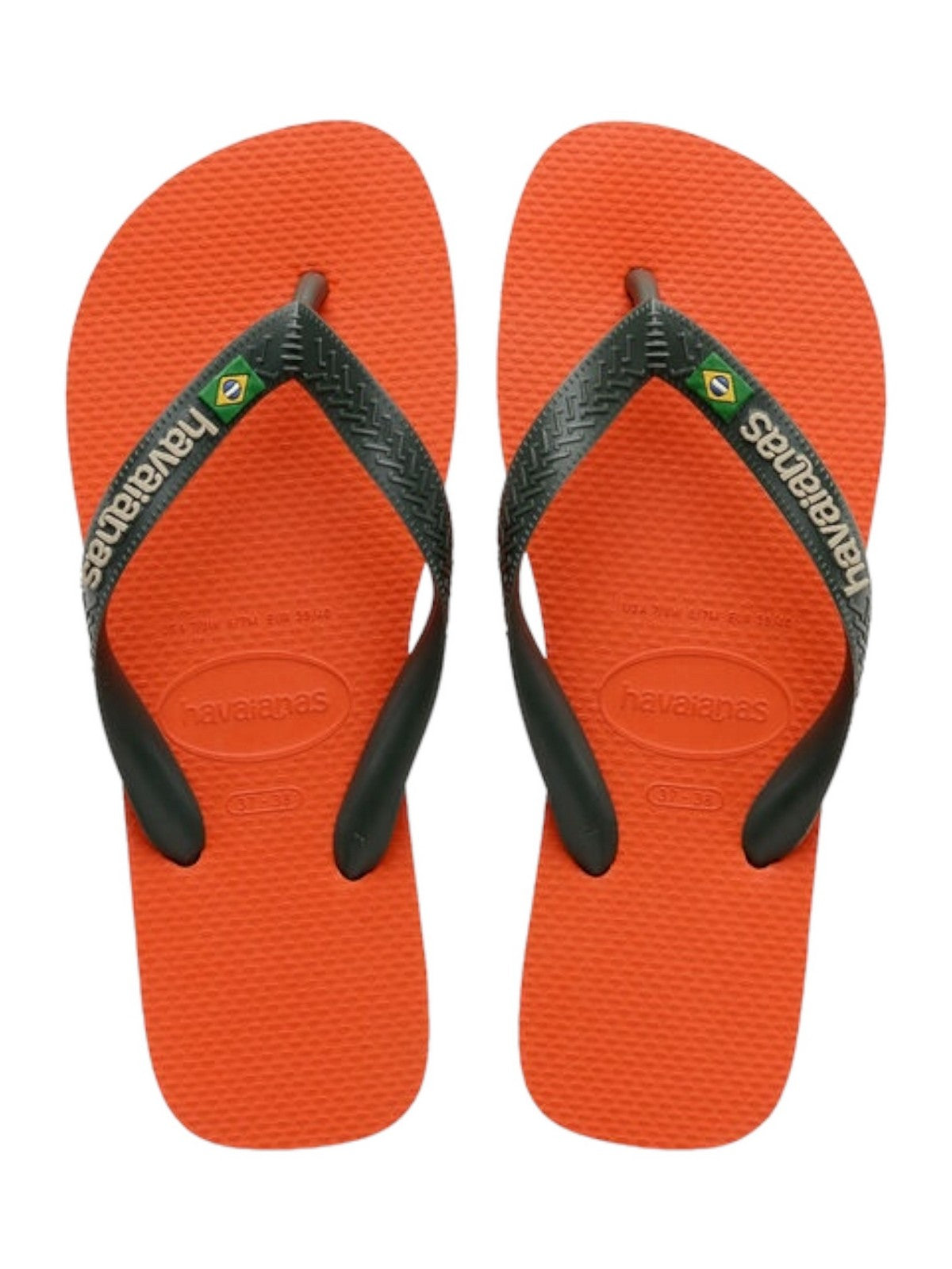 Tongs adultes unisexes HAVAIANAS Hav. Brasil logo 4110850.5568 Orange