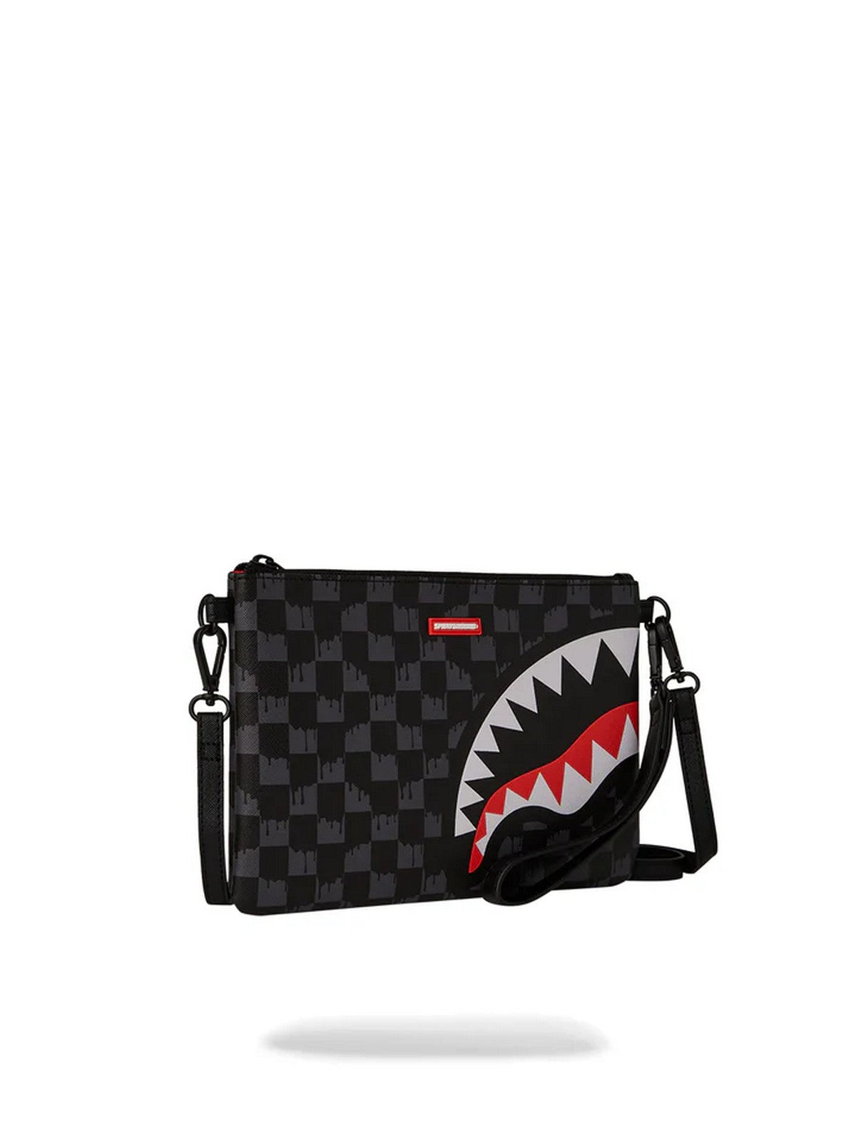 SPRAYGROUND Hommes DRIP CHECK SHARK CROSS CLUTCH STRAP 910B6571NSZ Noir