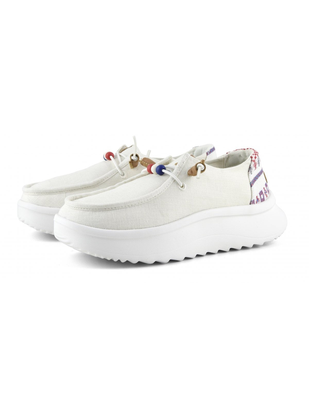 HEY DUDE Mocassin Wendy Peak Baja Stripe HD.40739 100 Blanc pour femme