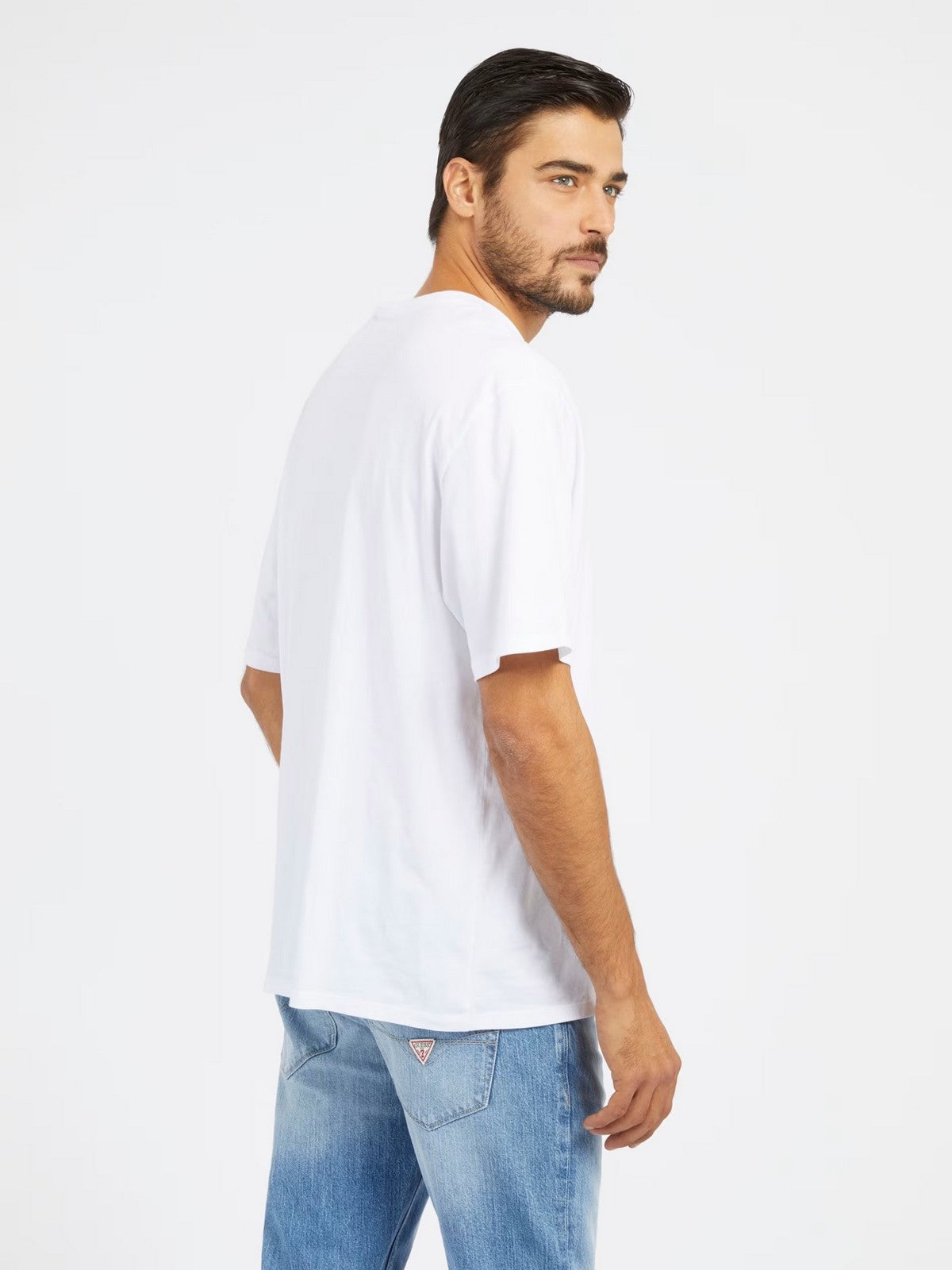 GUESS T-Shirt et Polo Hommes SS BSC GUESS BEAR TE M4RI81 K9RM1 G011 Blanc