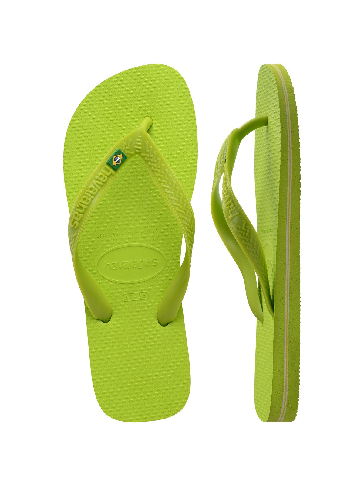 Tongs unisexes pour adultes HAVAIANAS Hav. Brasil 4000032.7344 Vert