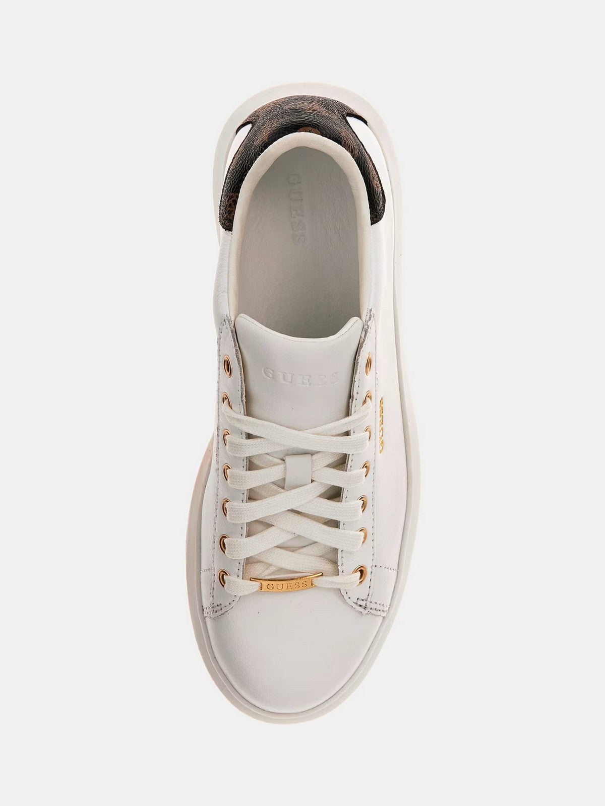 GUESS Femme Sneaker Vibo FL8VIB LEA12 WHIBR Blanc