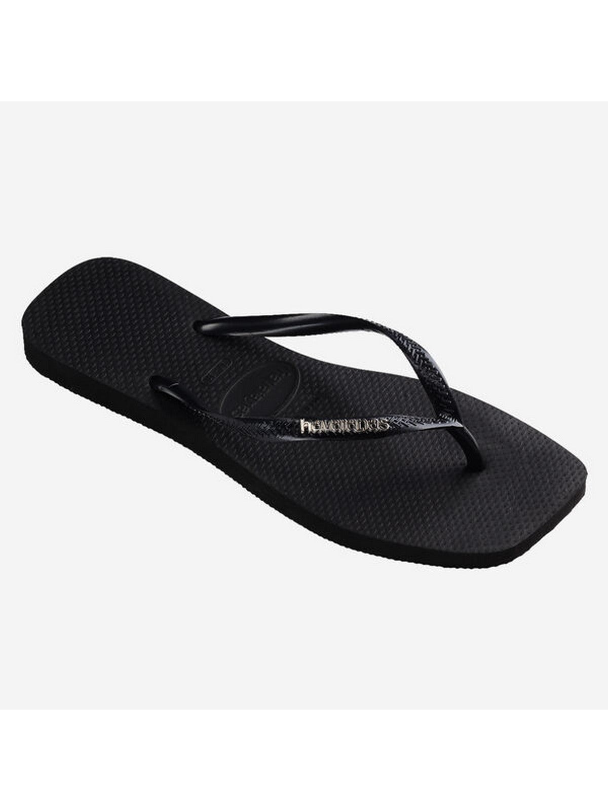 Tongs pour femmes HAVAIANAS Hav. logo carré métallique 4148257.2976 Noir