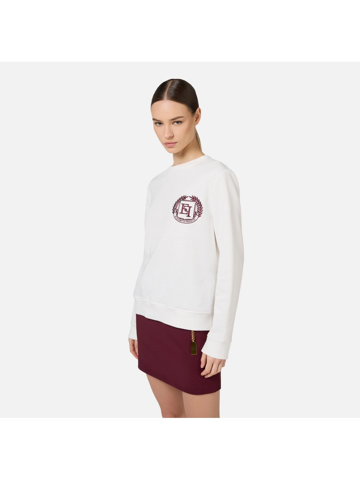 ELISABETTA FRANCHI Sweat-shirt femme MD00446E2 360 Ivoire