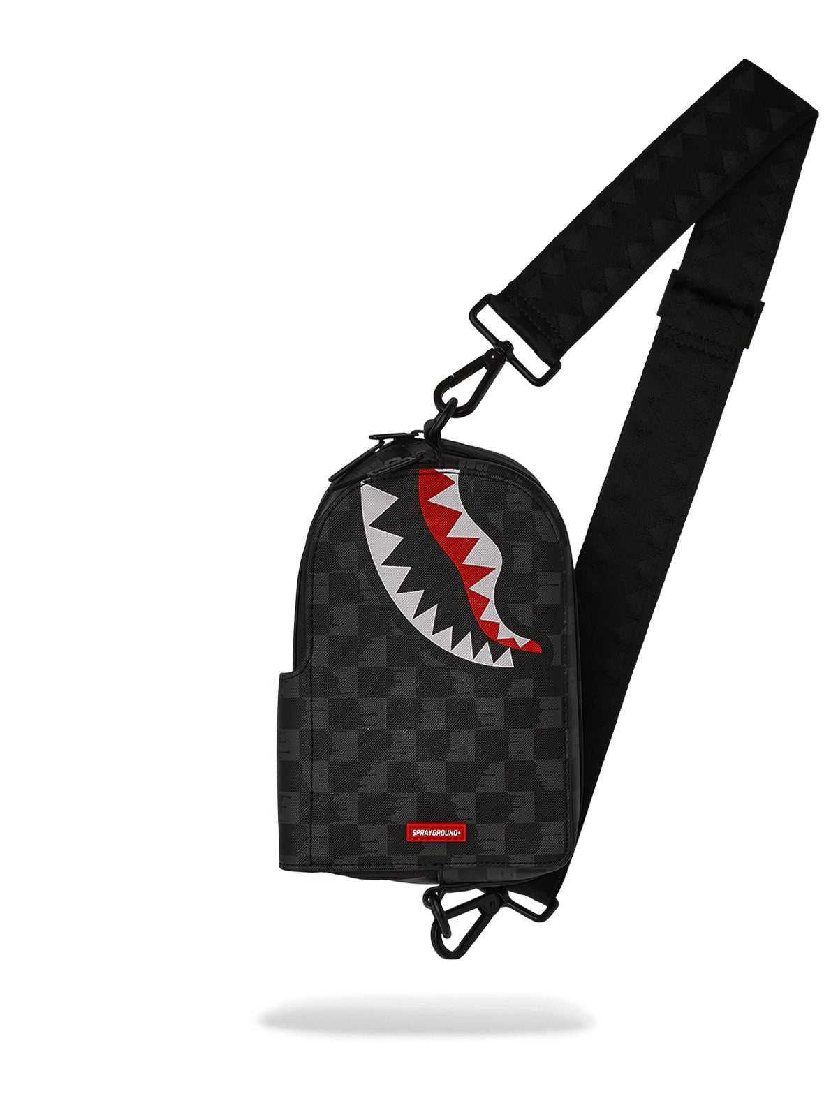 SPRAYGROUND Hommes DRIP CHECK SHARK BACKPACK SLING 910B6569NSZ Noir