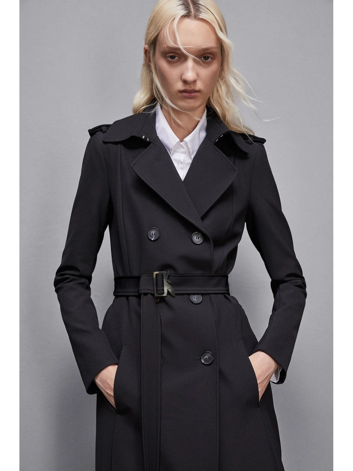 PATRIZIA PEPE Trench Coat Femme 8O0137 A2AW K103 Noir