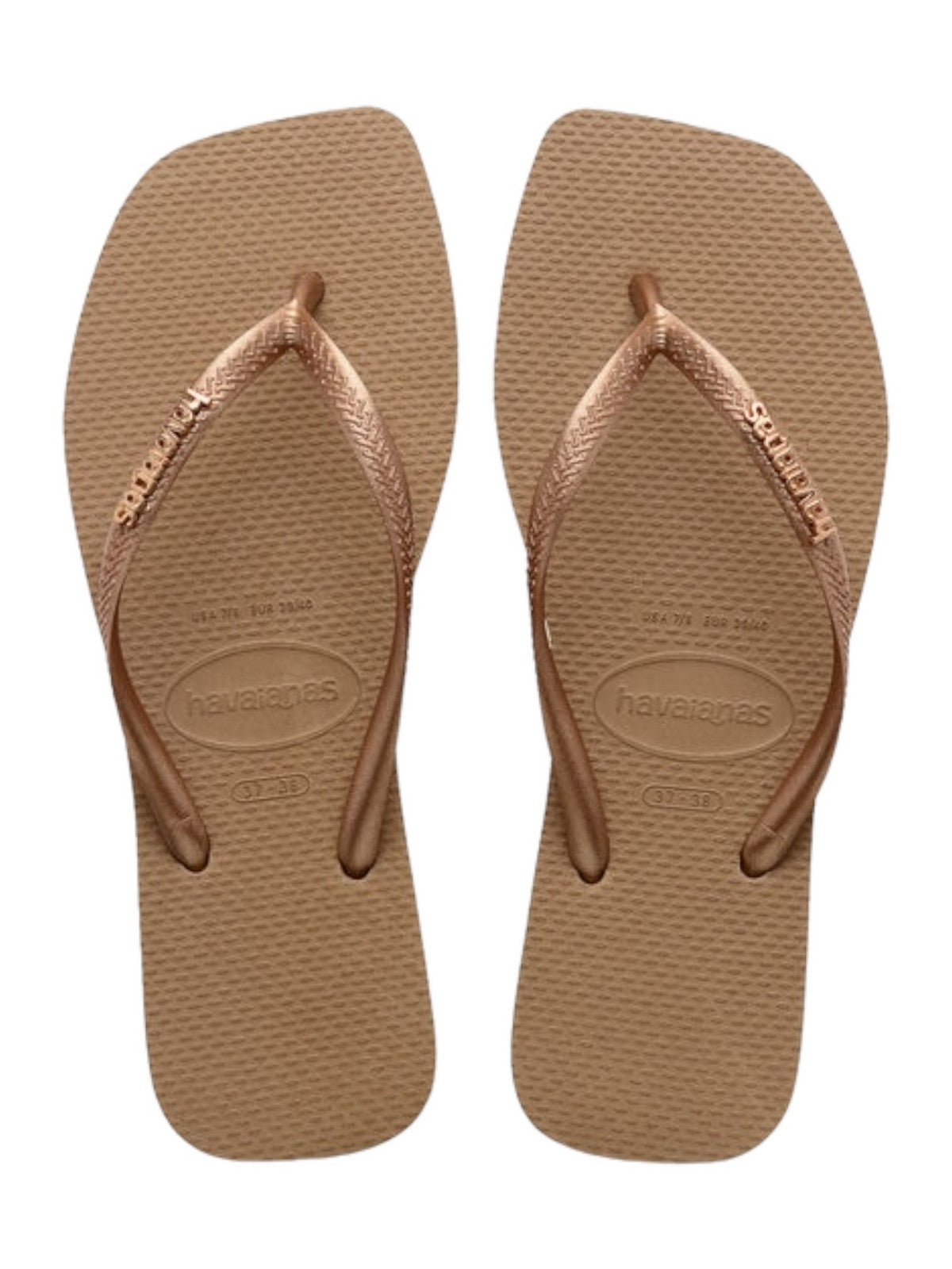 Tongs femmes HAVAIANAS Hav. logo carré métallique 4148257.5282 Rose