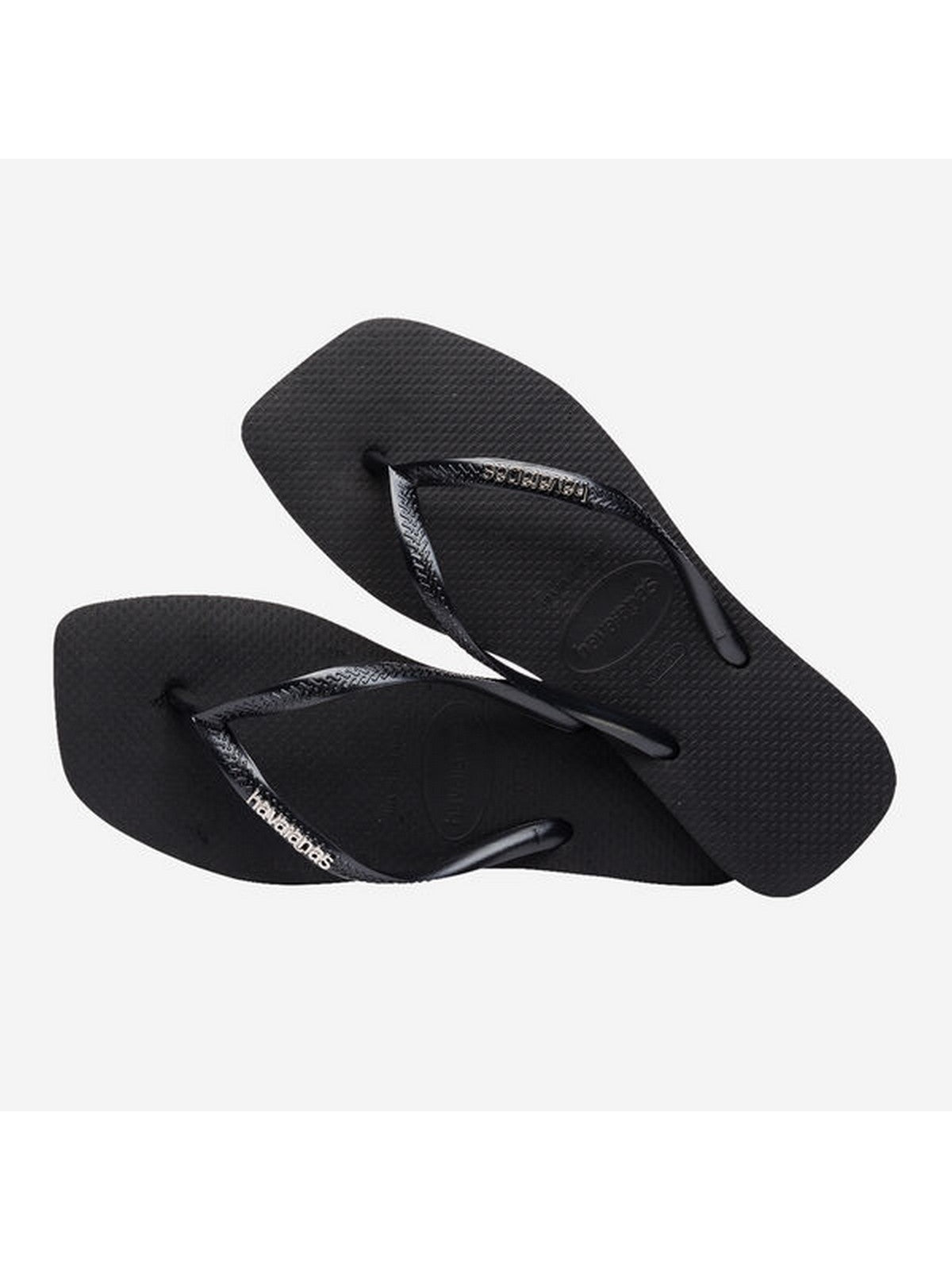 Tongs pour femmes HAVAIANAS Hav. logo carré métallique 4148257.2976 Noir