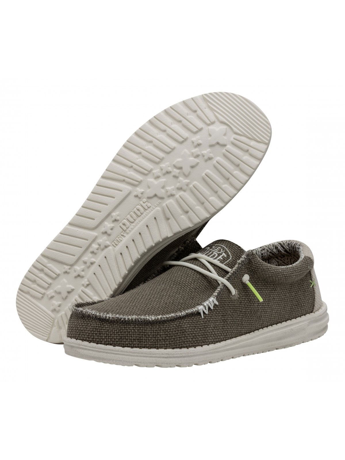 HEY DUDE Mocassin Homme Wally Tressé HD.40003 2BS Vert