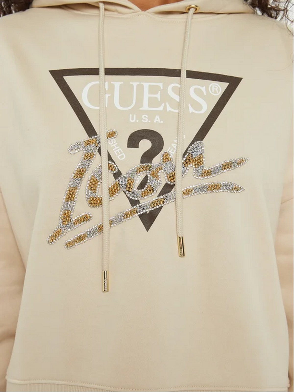 GUESS Sweat-shirt Femme HOODED ICON SWEATSHIRT W4BQ06 KB683 G1M5 White