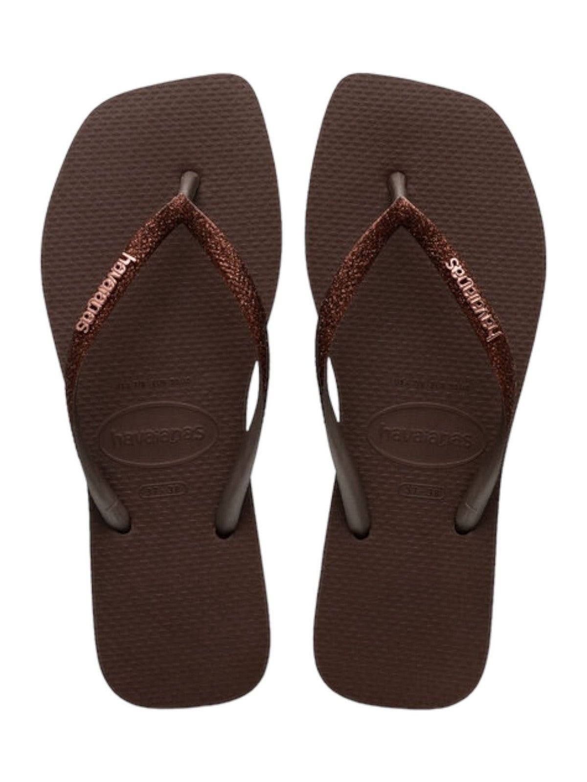 HAVAIANAS Tongs pour femmes Hav. Square glitter 4148102.0727 Marron