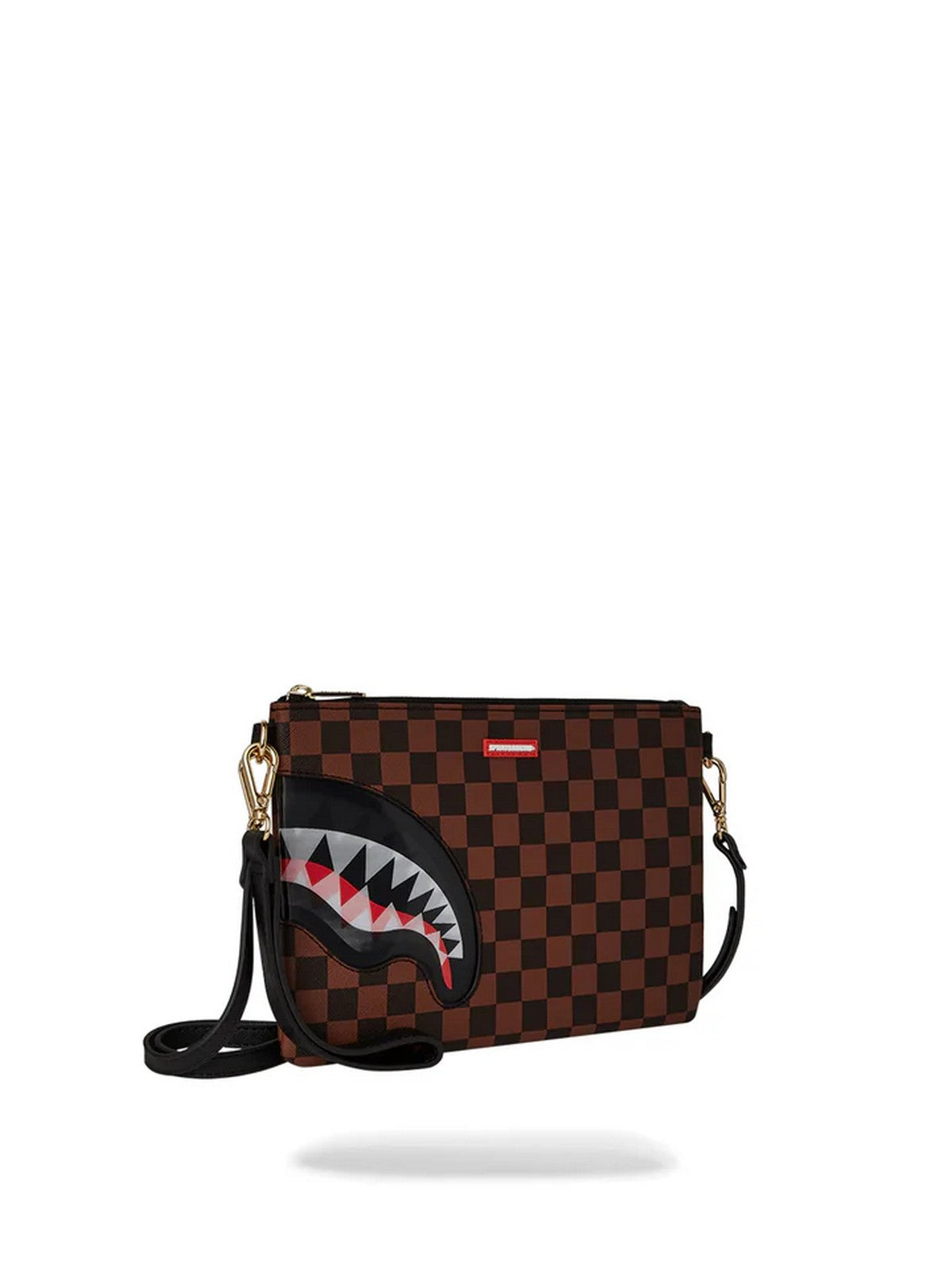 SPRAYGROUND Hommes SIP LENTICULAR CHOMP CROSS CLUTCH STRAP 910B6524NSZ Marron