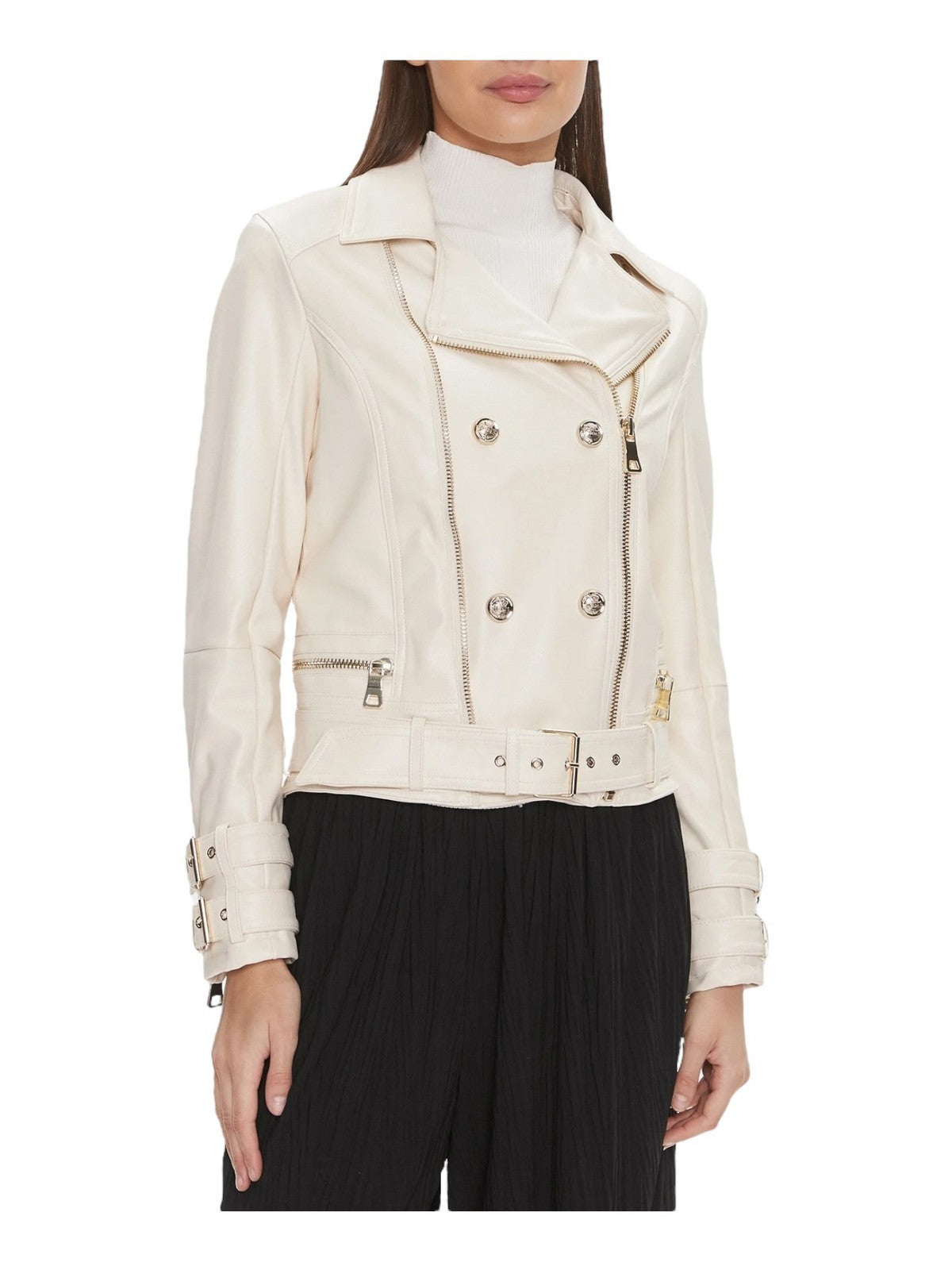 GUESS Veste moto Olivia pour femme W3BL93 K8S30 F1P5 Blanc