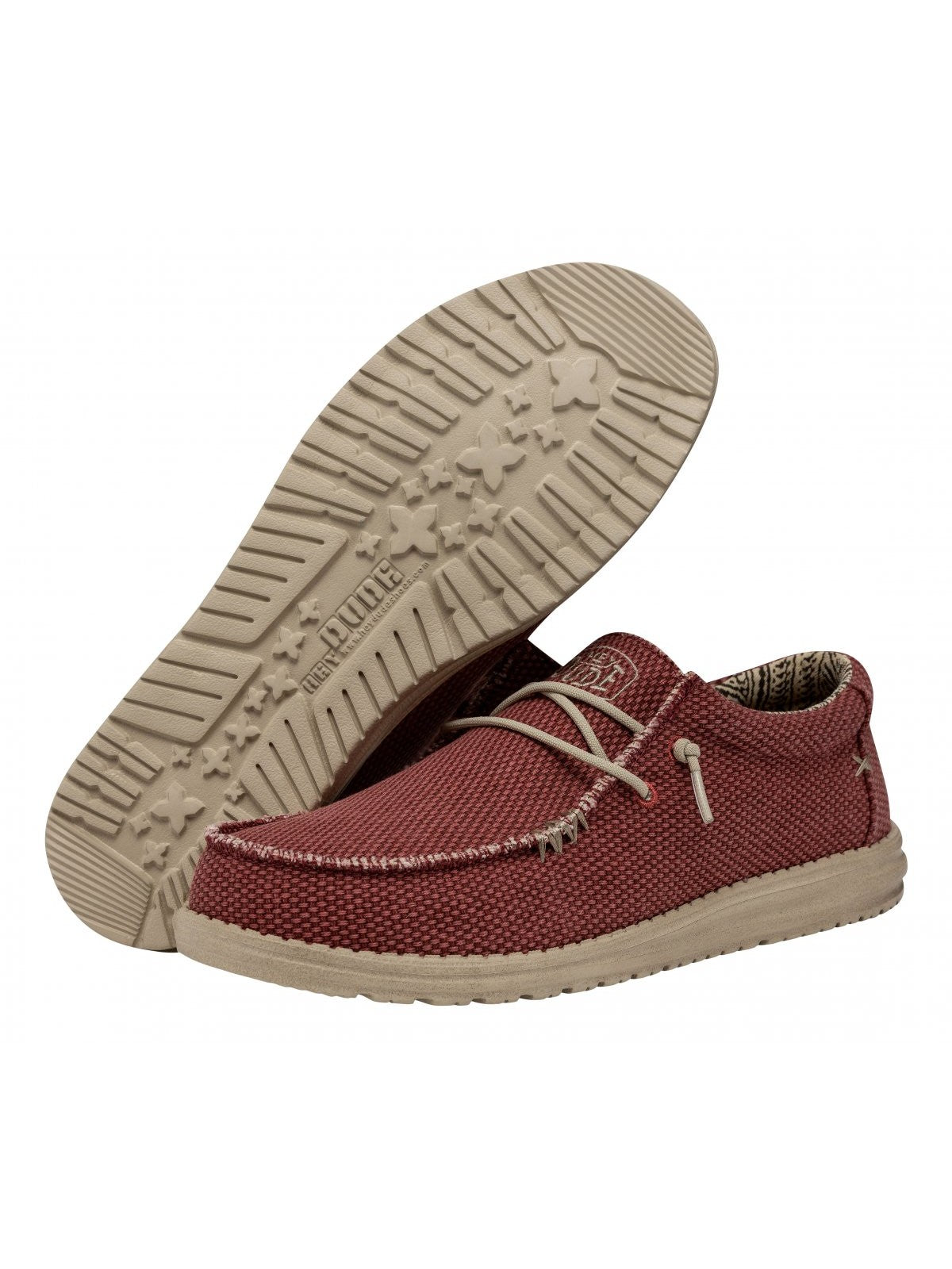 HEY DUDE Mocassin Homme Wally Tressé HD.40003 6VP Rouge