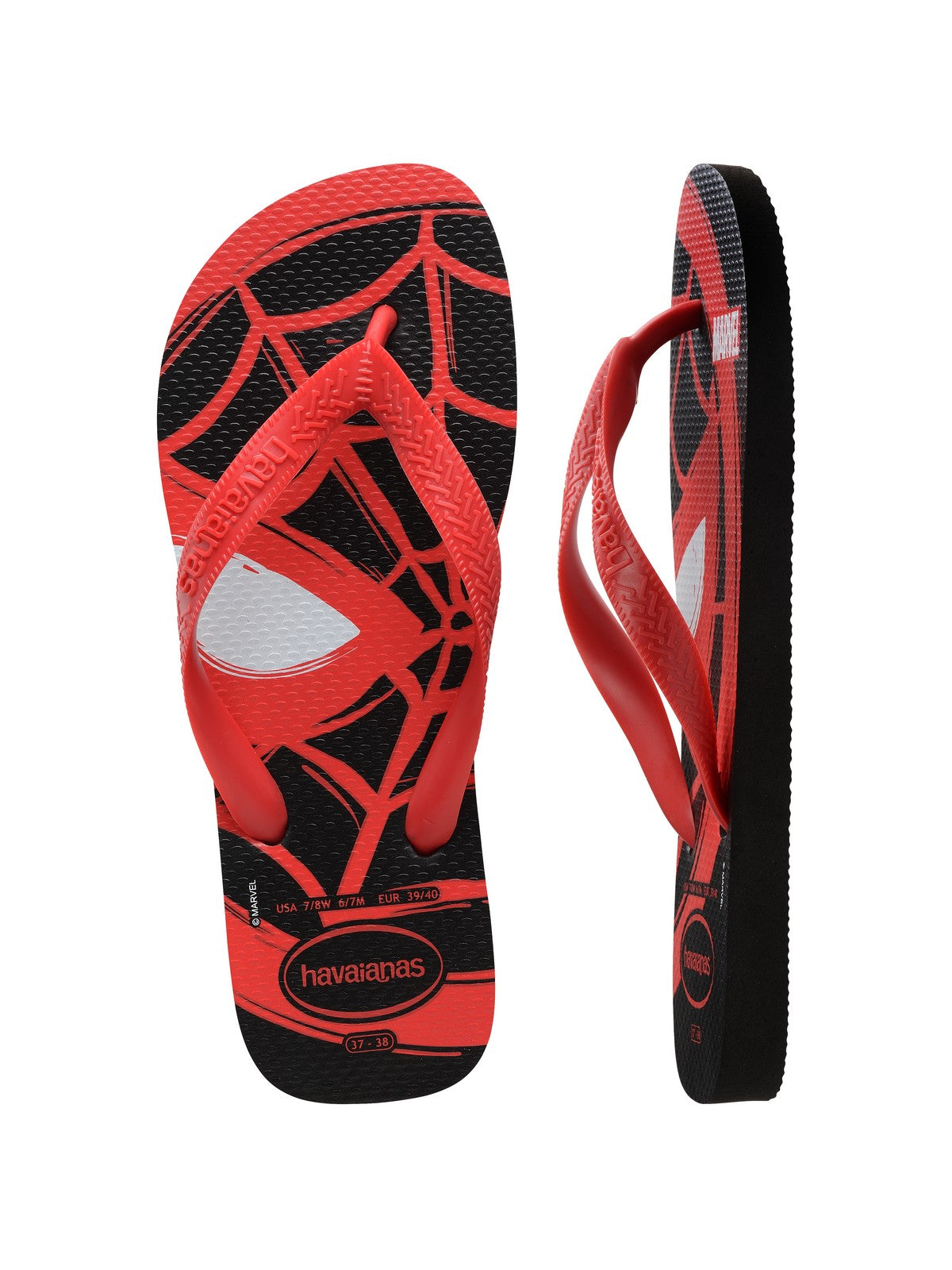 Tongs pour hommes HAVAIANAS Hav. Top Marvel Logomania 4146953.9710 Noir