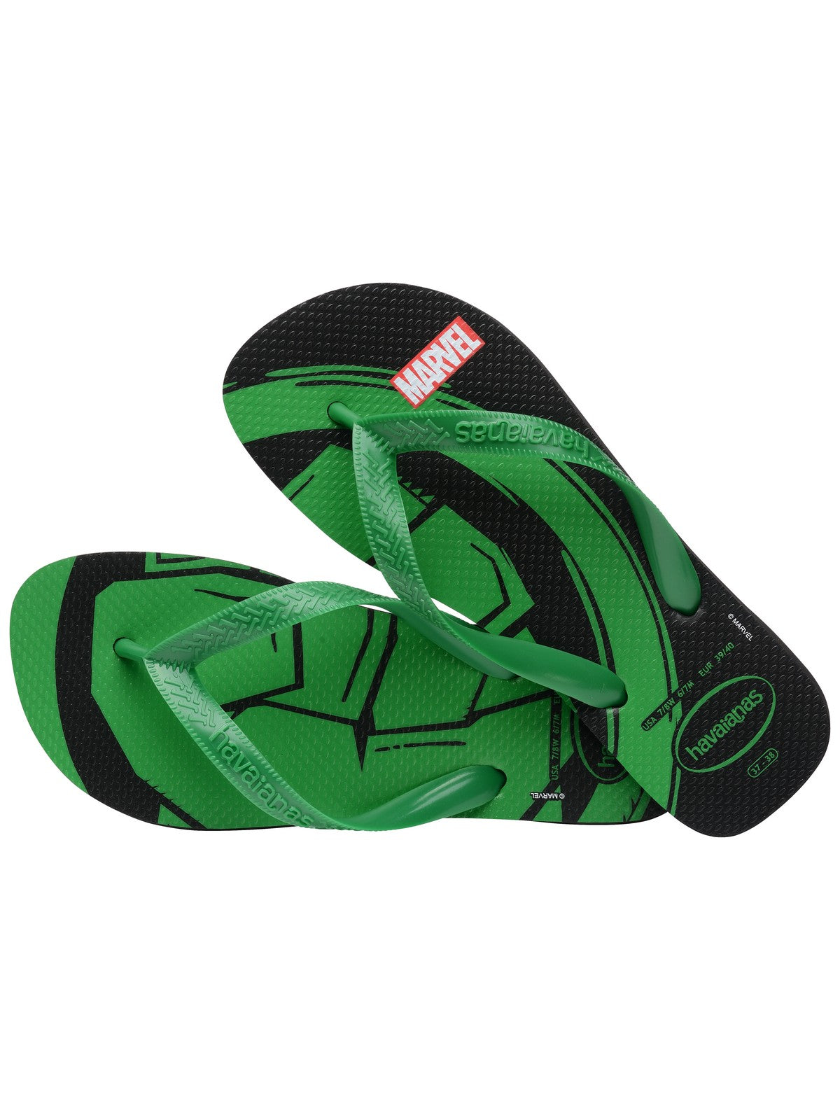 Tongs pour hommes HAVAIANAS Hav. Top Marvel Logomania 4146953.5579 Noir