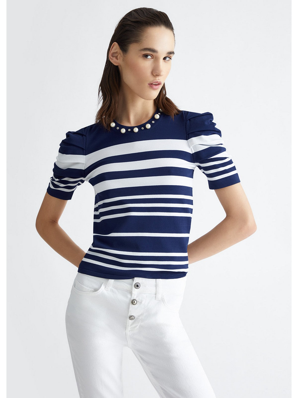 LIU JO WHITE T-Shirt et polo pour femme MA4134MS52N C3391 Bleu