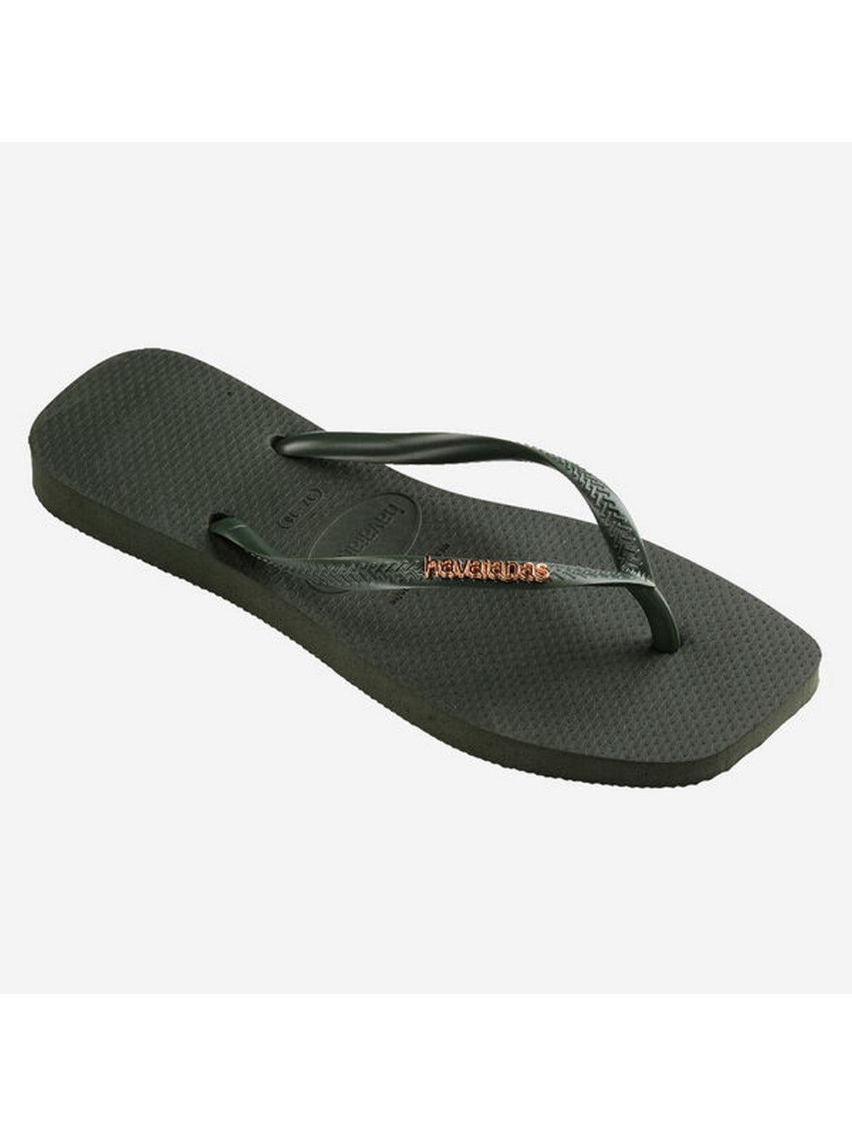 Tongs femmes HAVAIANAS Hav. logo carré métallique 4148257.4896 Vert