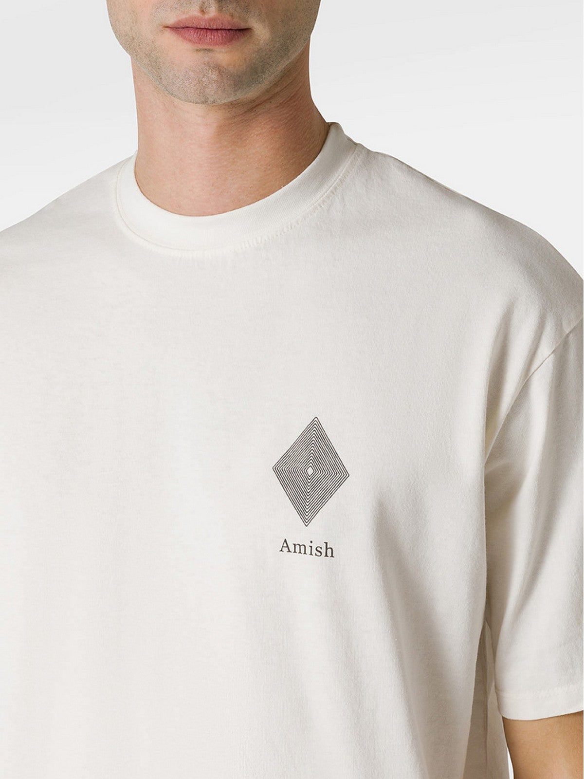 AMISH T-shirt hommes AMX034CG45XXXX C0021 Blanc