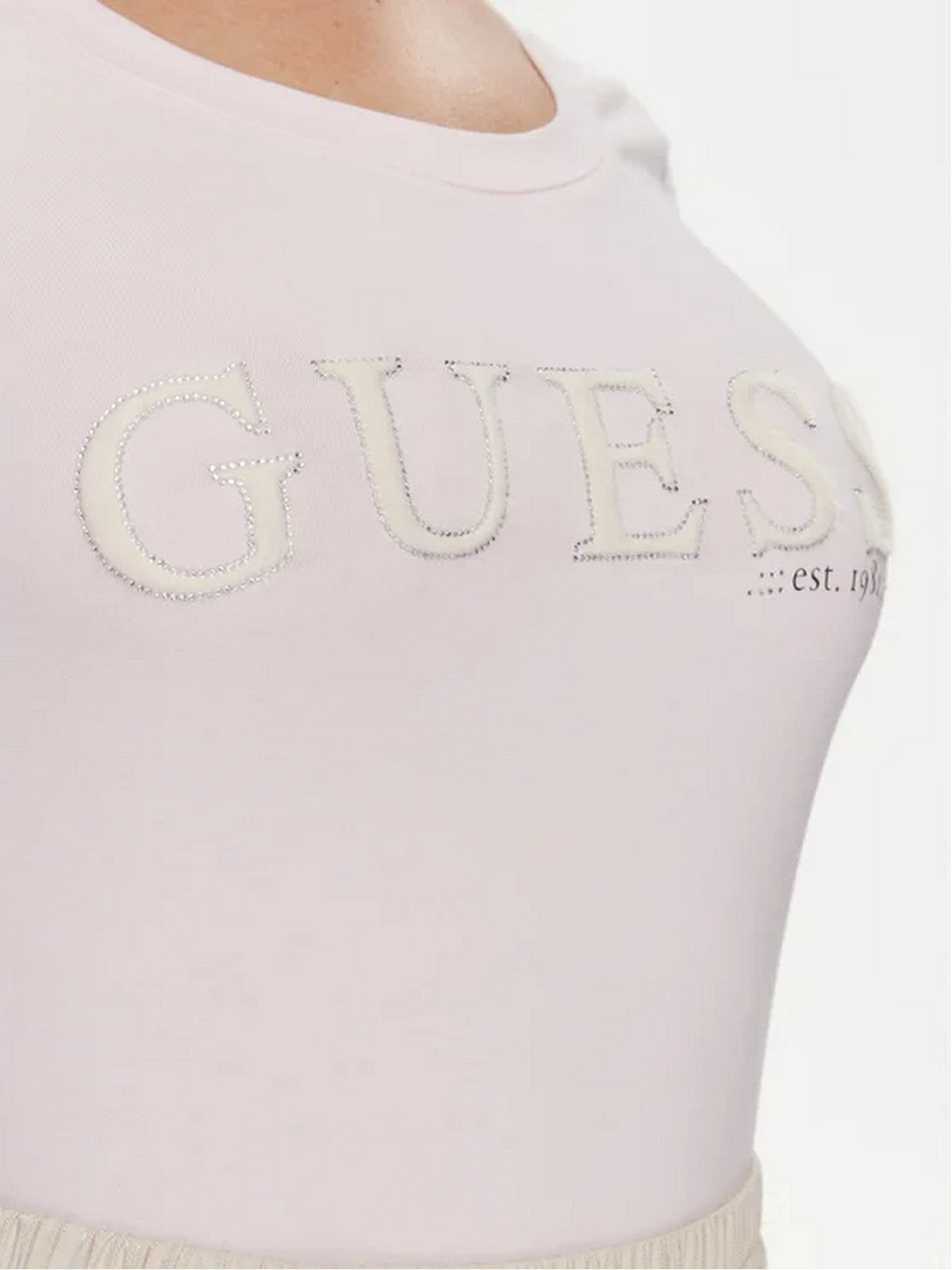 GUESS T-shirt et polo pour femmes Ss Rn Pony Hair Tee W4RI45 J1314 A60W Pink