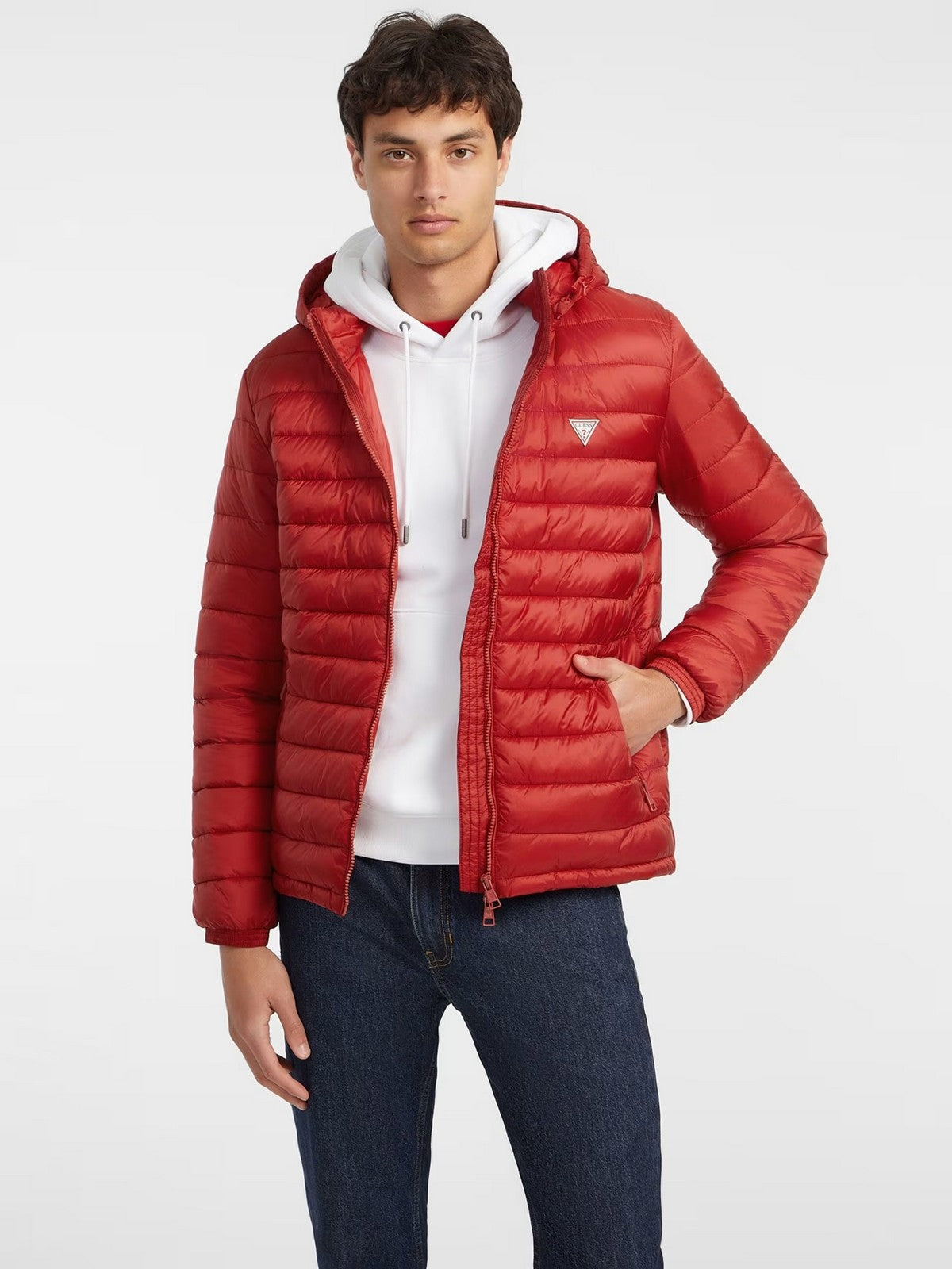 Veste en duvet GUESS Hommes GJ HOODED PUFFER M4YL99 WG922 G585 Rouge