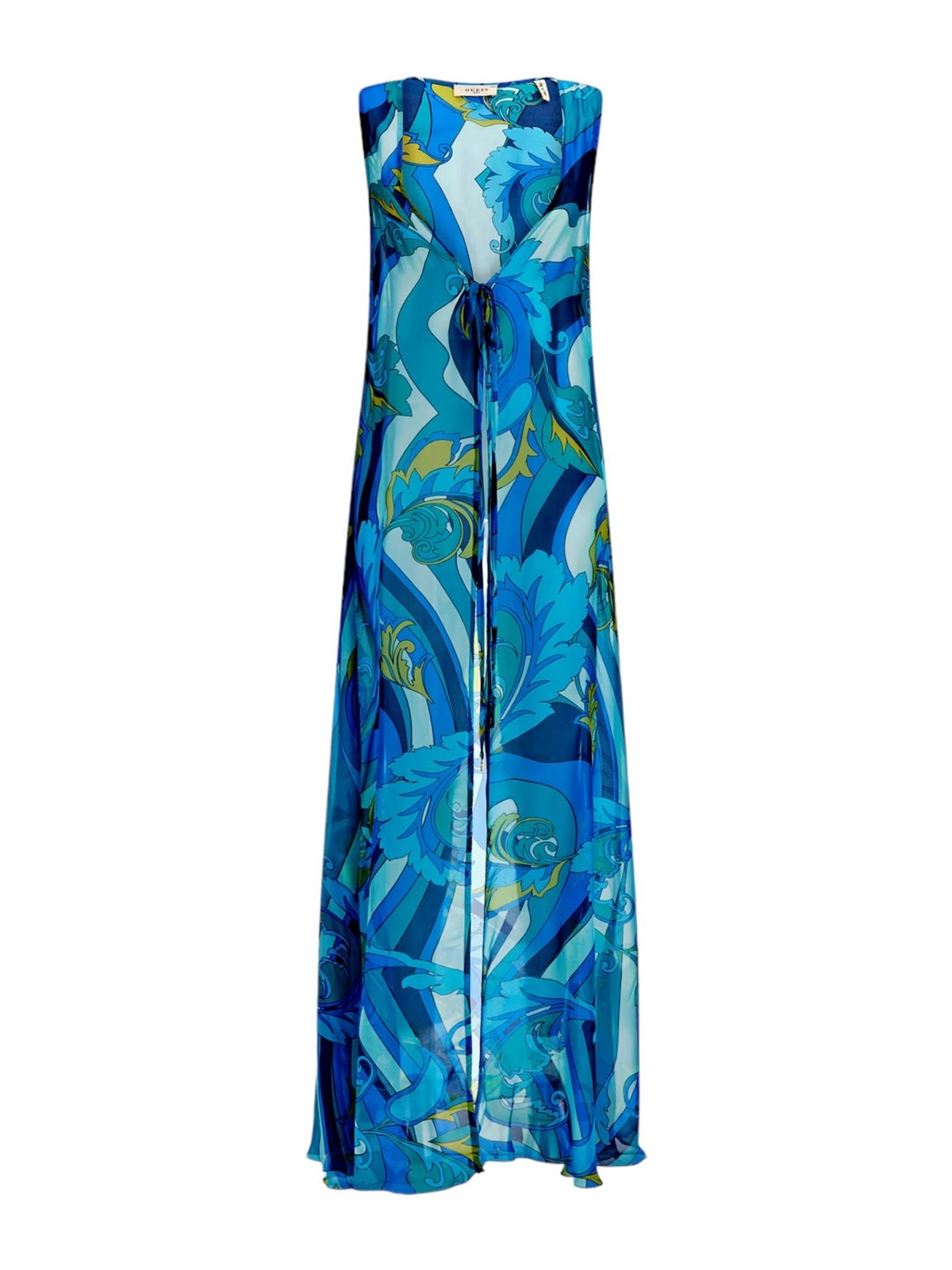 GUESS BEACHWEAR Robe longue pour femme E4GK02 WE550 P7NX Bleu